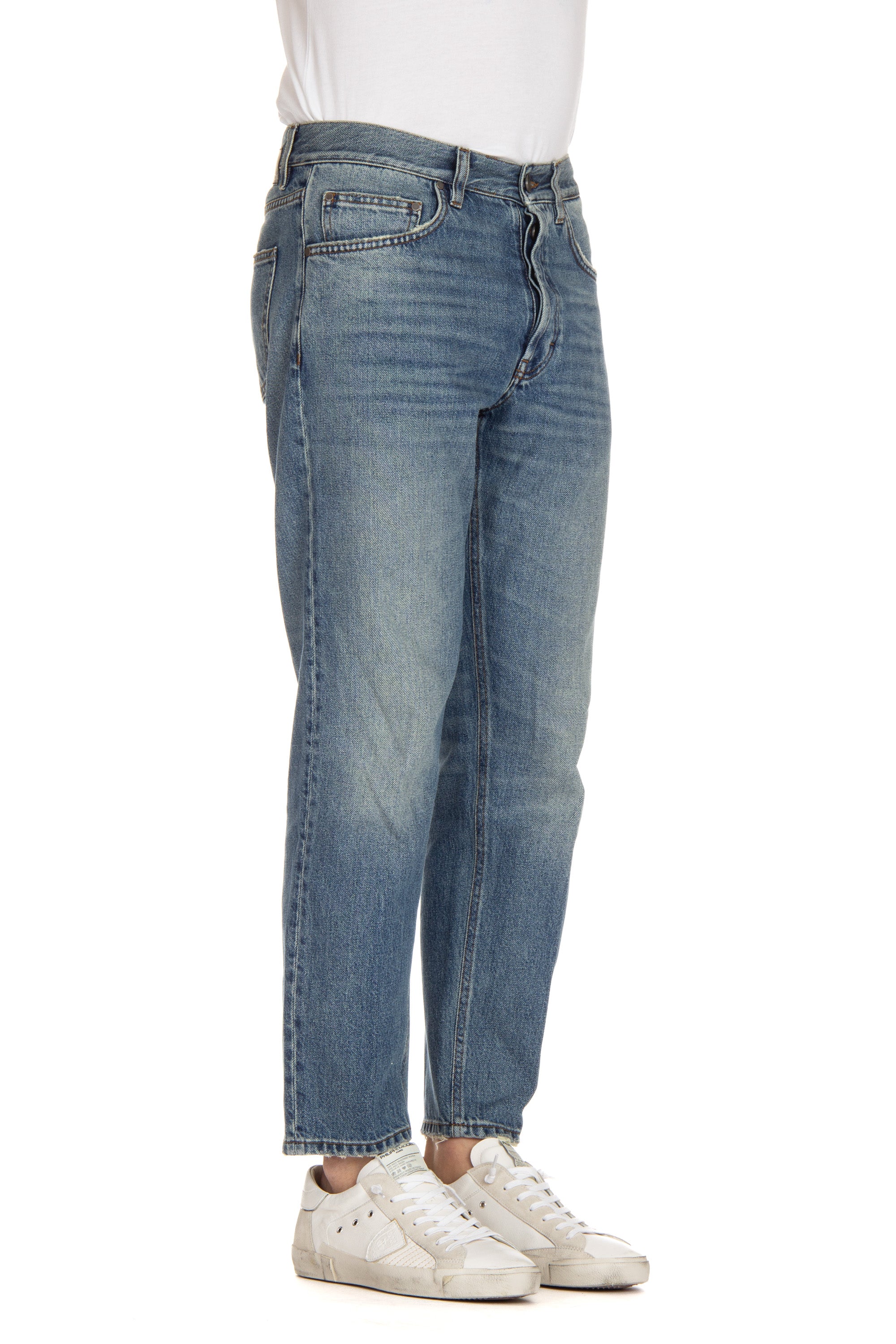 Jeans denim in puro cotone regular fit