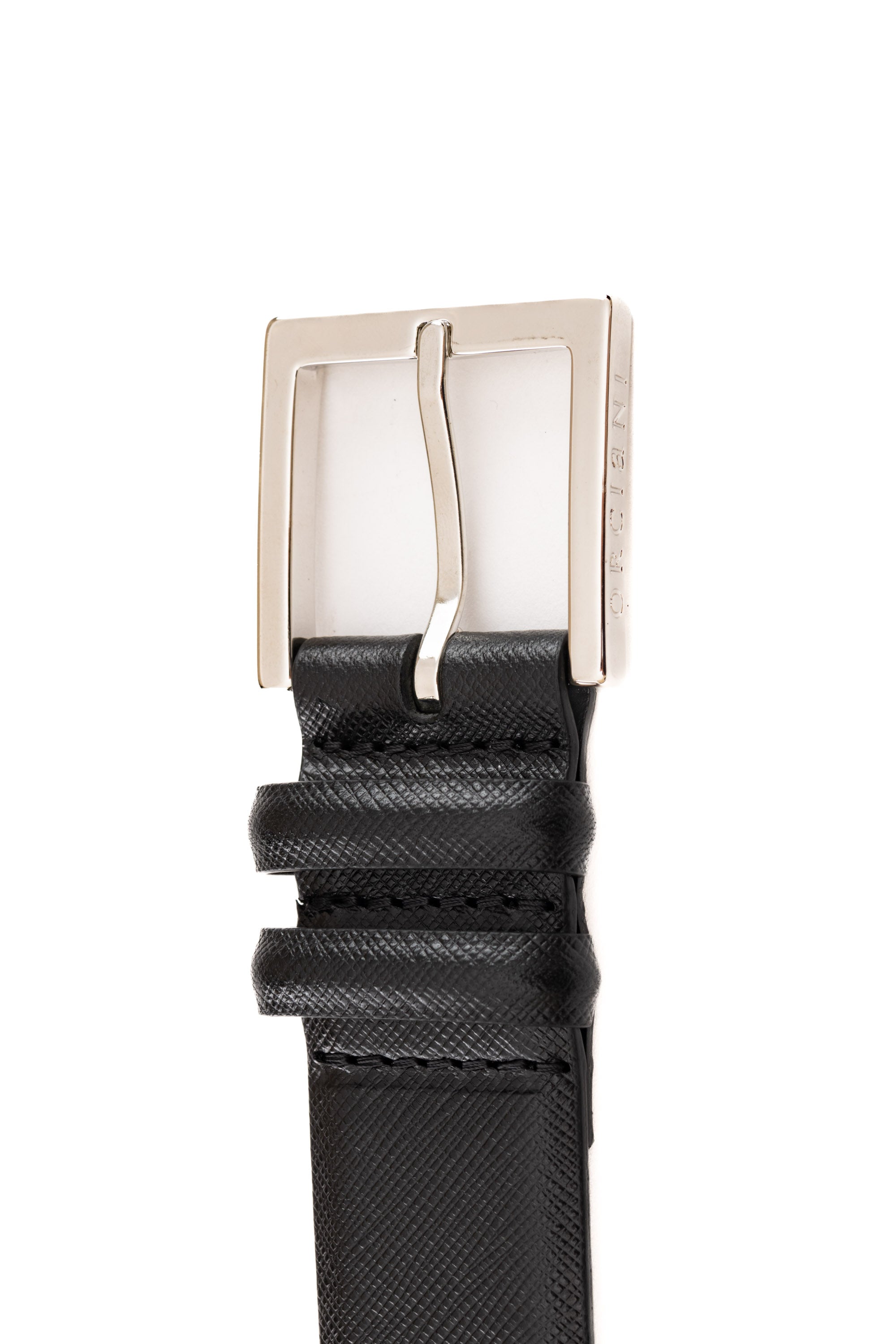 Orciani Cintura in pelle classica saffiano U08118 NERO