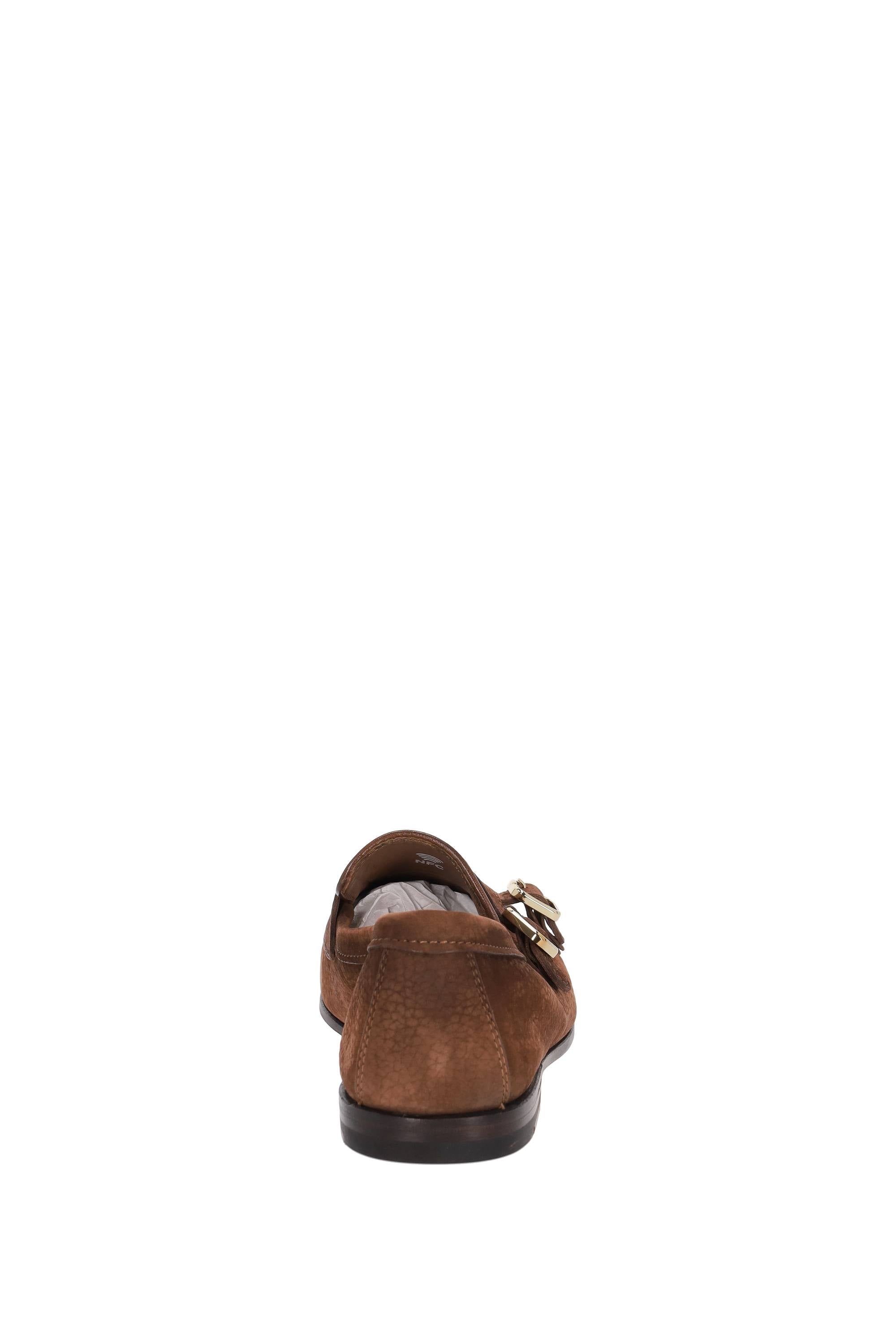 Santoni Mocassino in nabuck doppia fibbia mod. Carlos MCNC18003SA4SETG M25