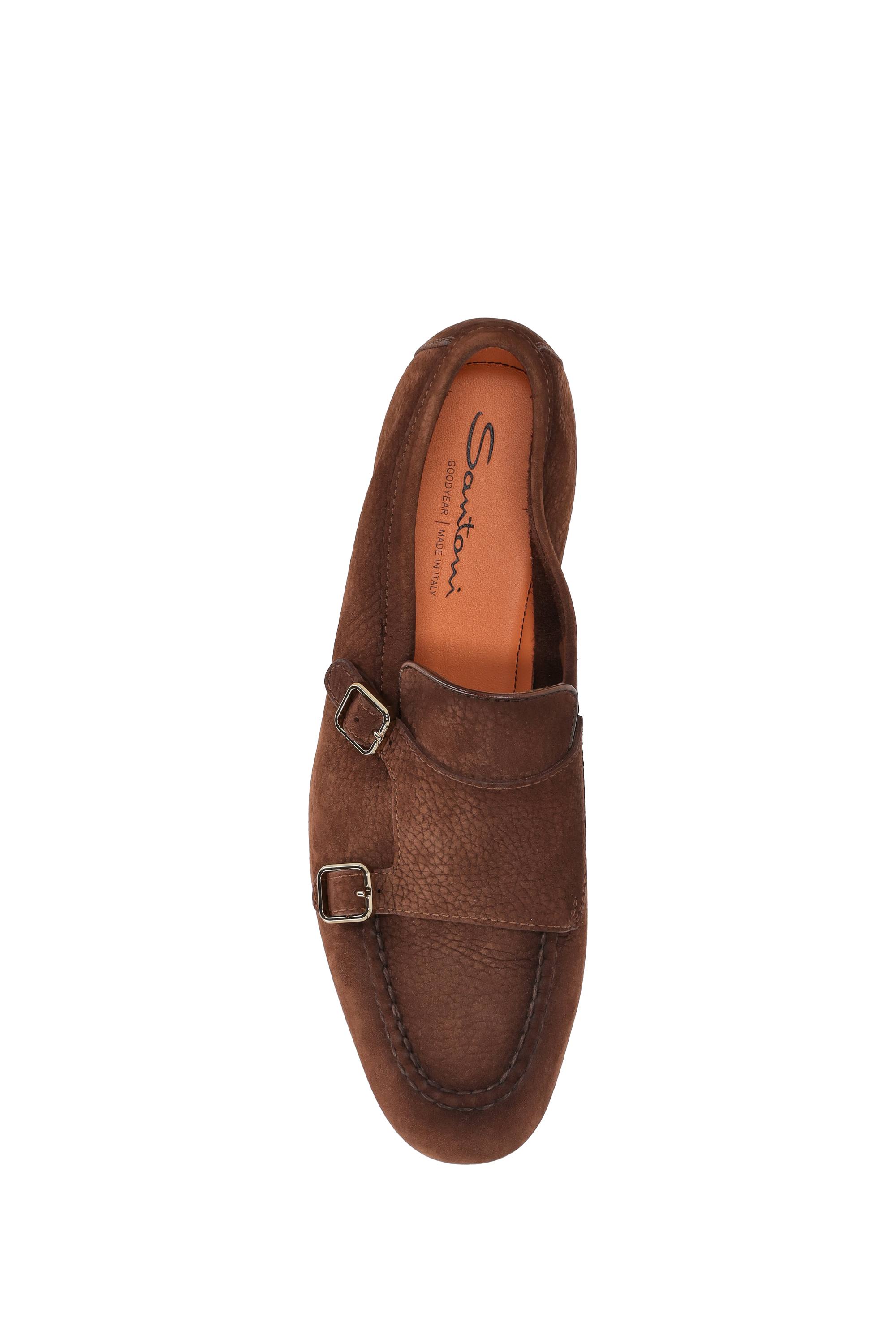 Santoni Mocassino in nabuck doppia fibbia mod. Carlos MCNC18003SA4SETG M25