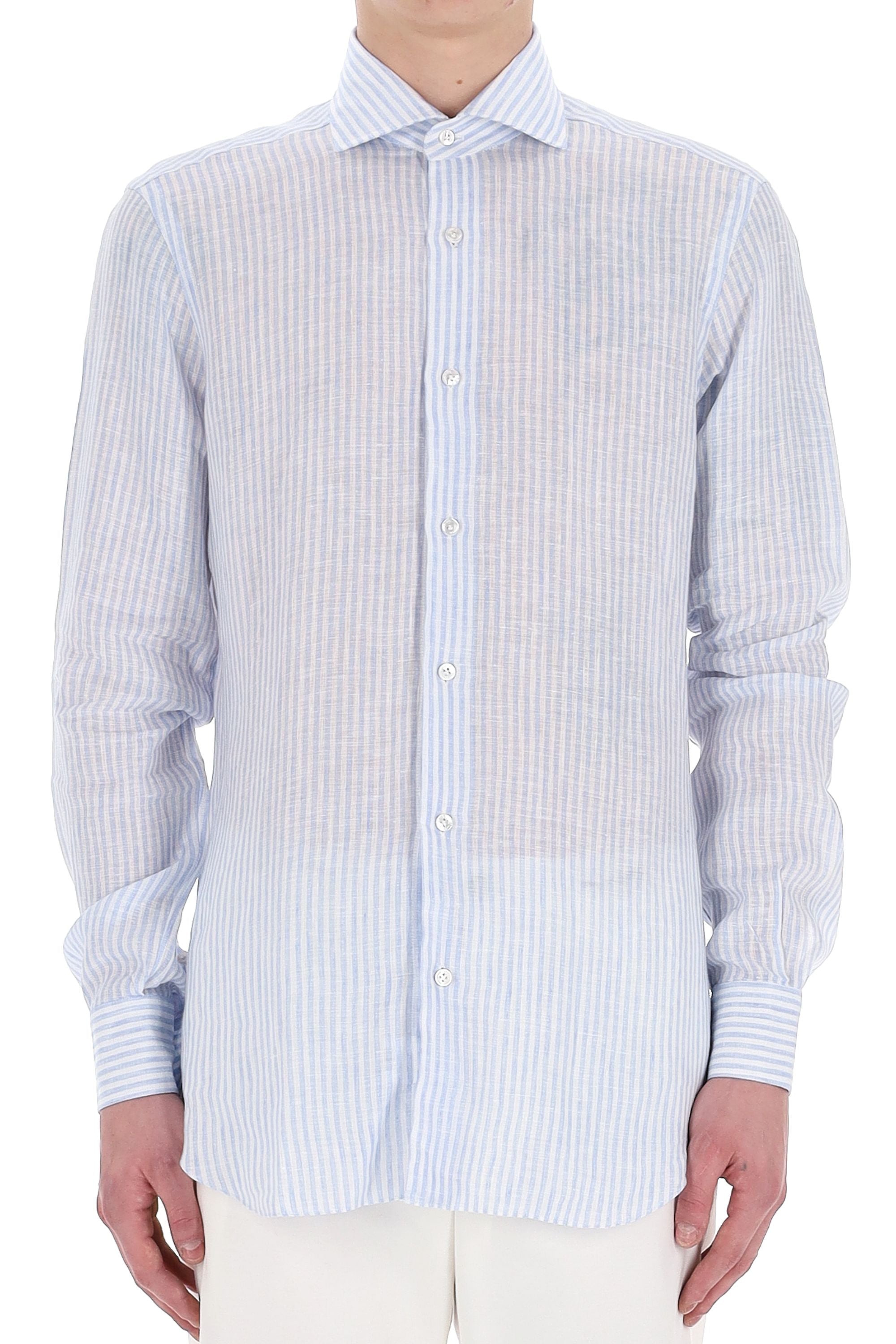 Barba Camicia sartoriale bacchettata in lino linea Culto K1U13P0147005.U 0001