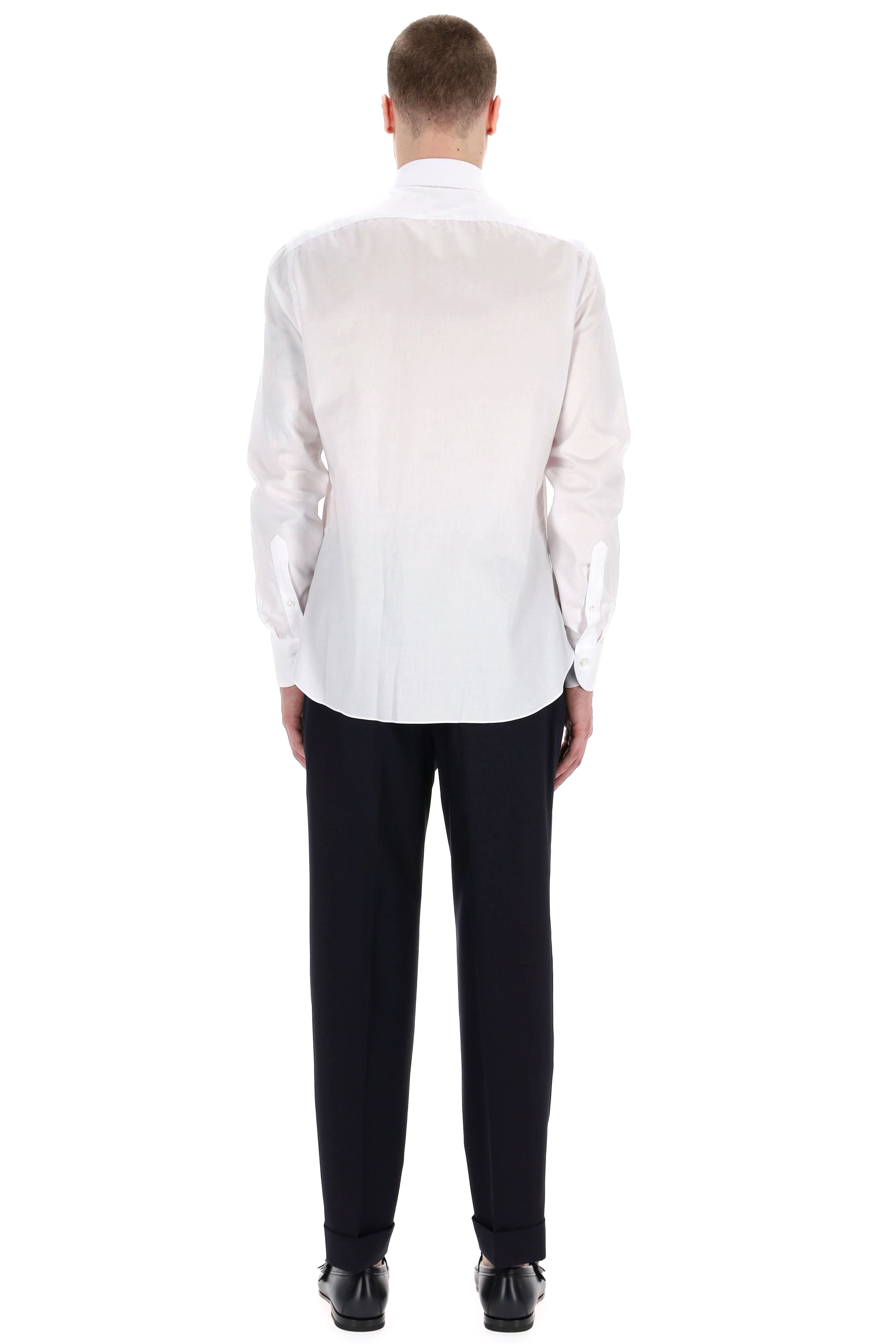 Borriello Camicia sartoriale micro trama in cotone 19004 1