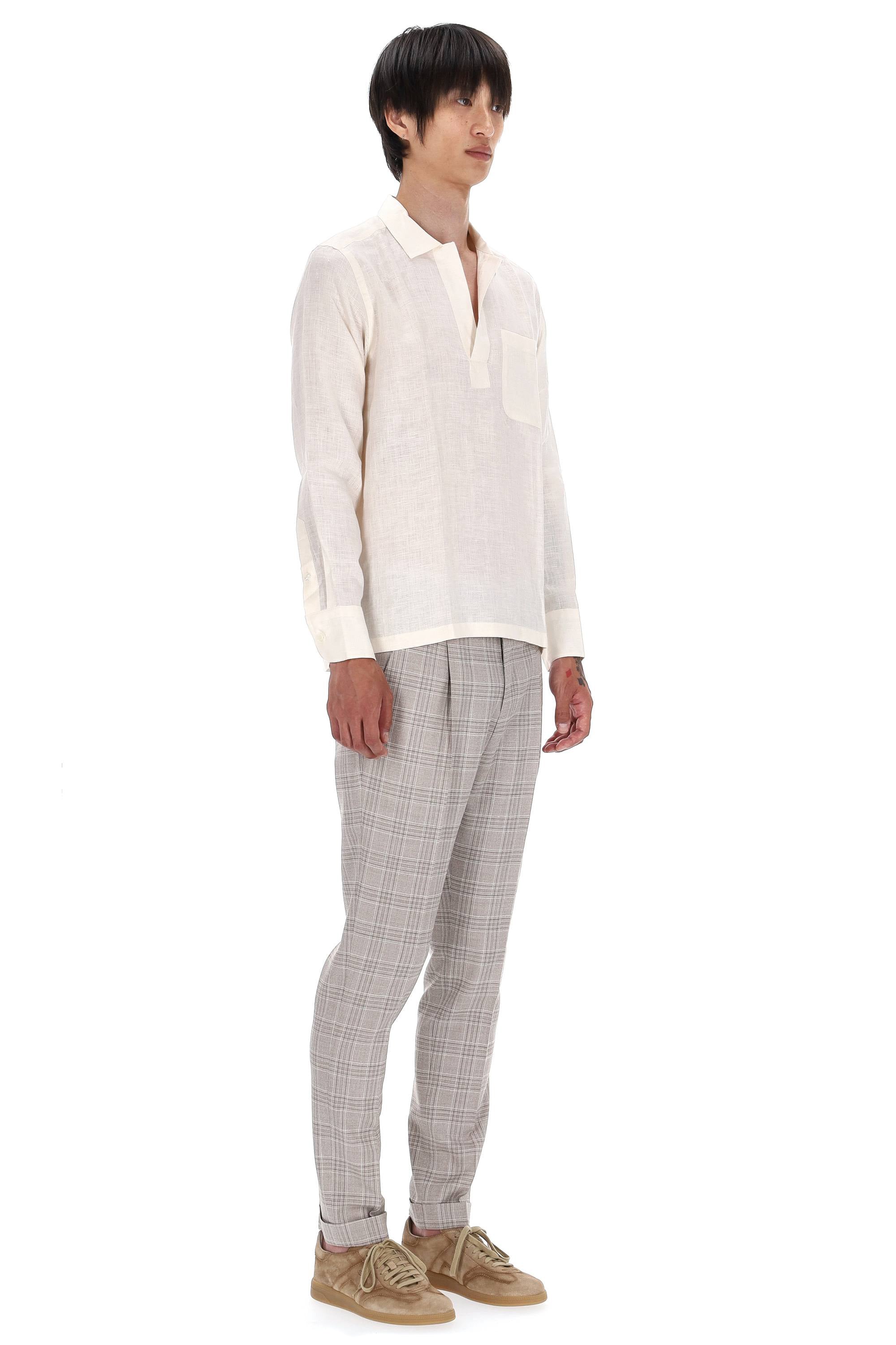 PT Torino Camicia in lino open collar over fit 6SSY090RTY 01CB 0010