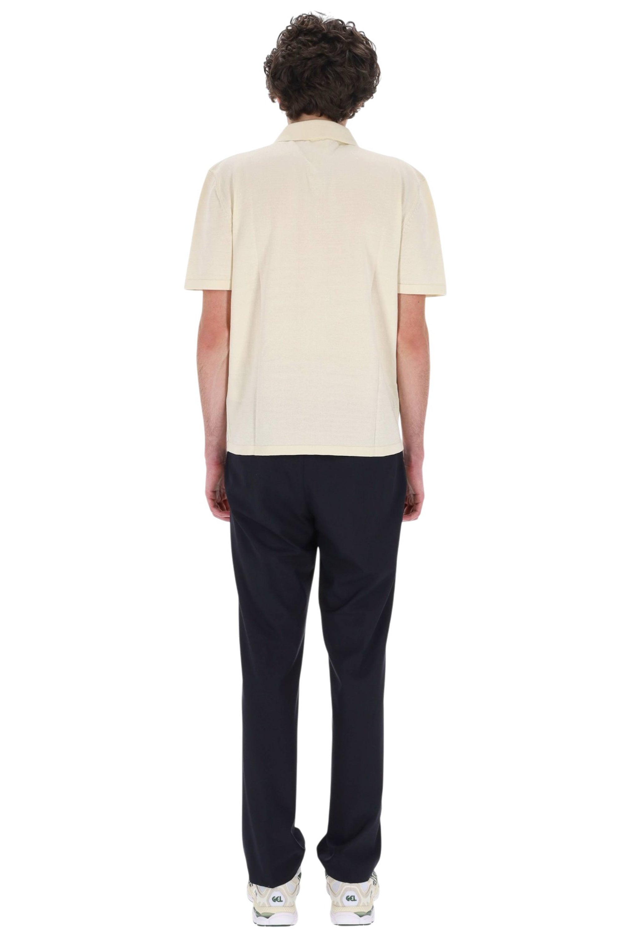 A.P.C. Polo in cotone con taschino mod. Colin COHNW-H23478 AAD-ECRU