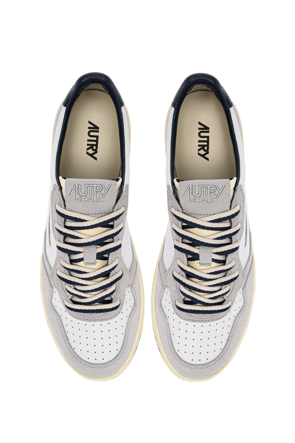 Autry Sneaker Medalist in pelle e camoscio lacci bicolor AULM BW04 WHT/VAPOR