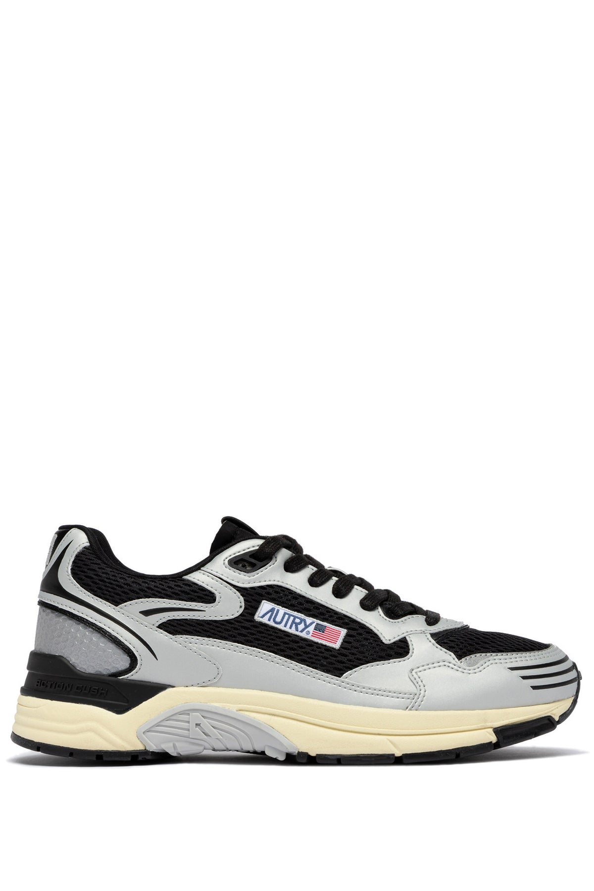 Autry Sneaker argento e nero modello Hyperway HYLM MV09 SIL/BLK