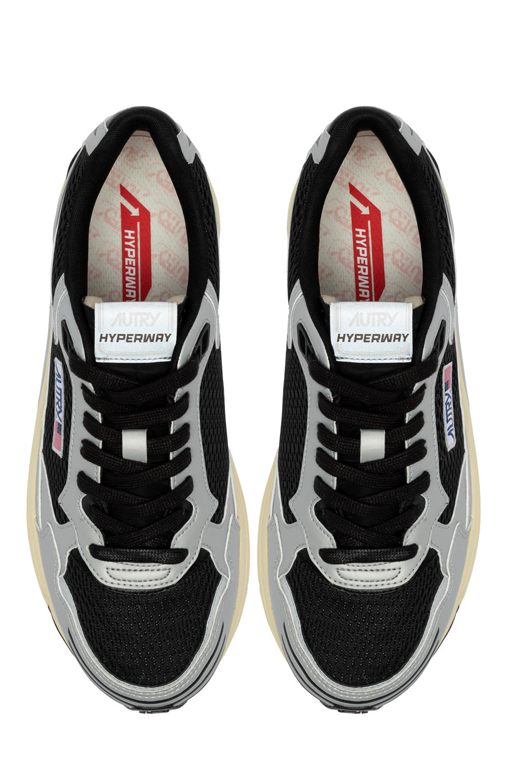 Autry Sneaker argento e nero modello Hyperway HYLM MV09 SIL/BLK