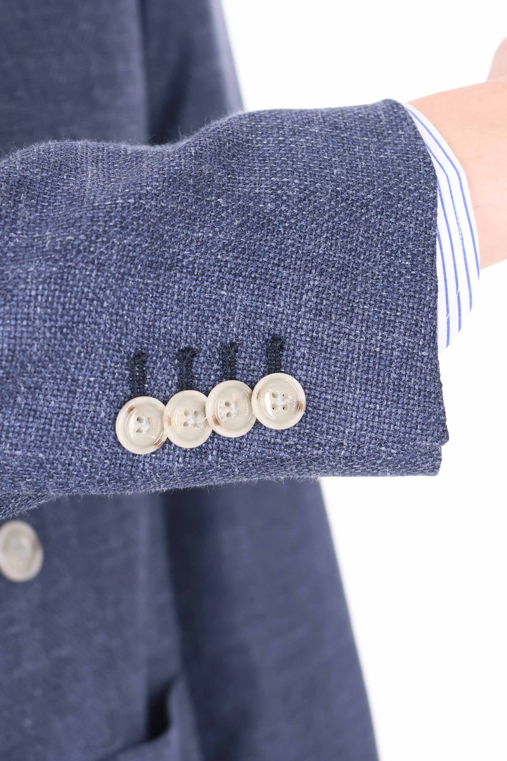 Barba Giacca doppiopetto sartoriale tramata in lana-seta-lino DP 53000 0088