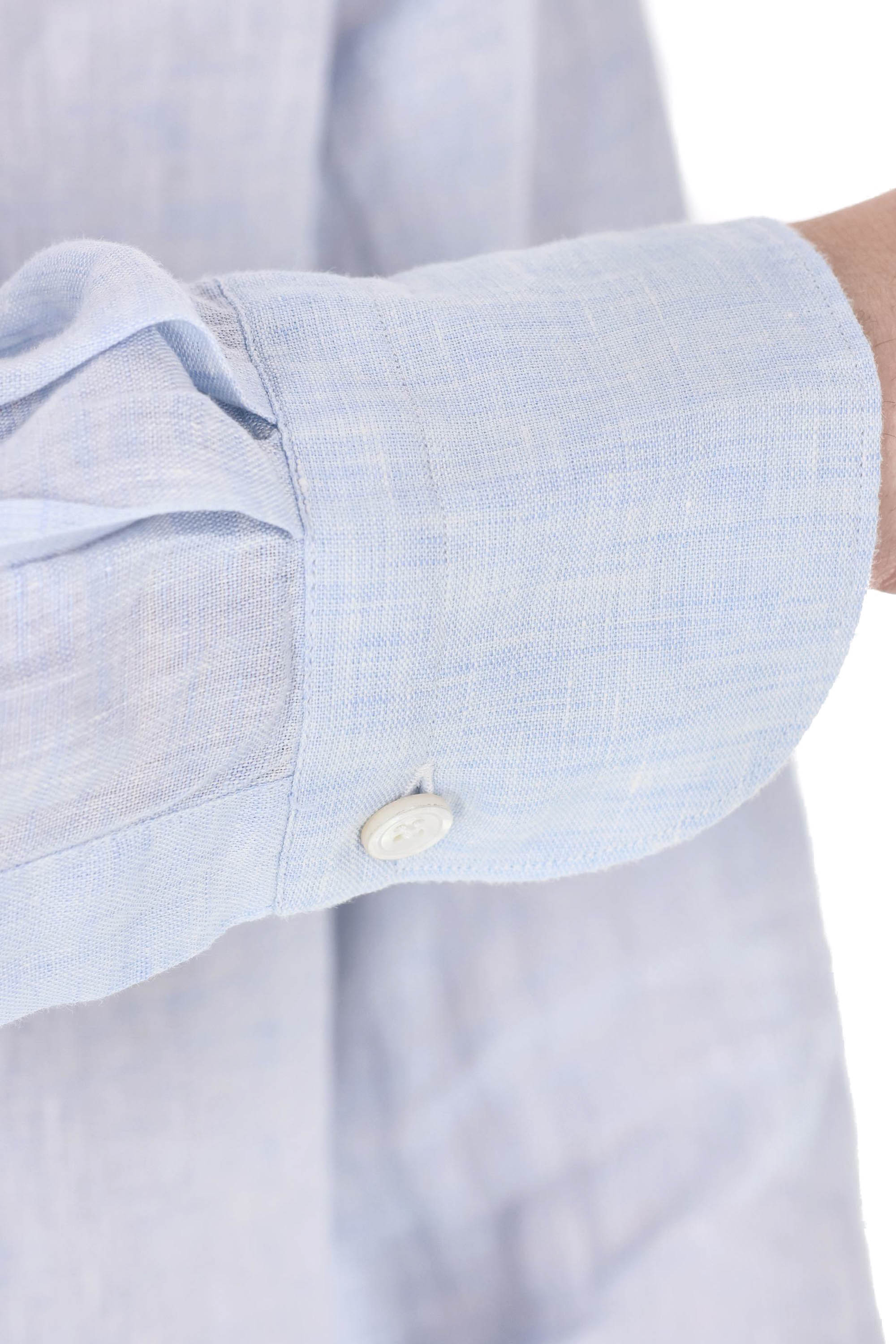 Finamore Camicia sartoriale Ustica in puro lino open collar GT18 010608 C0032 02