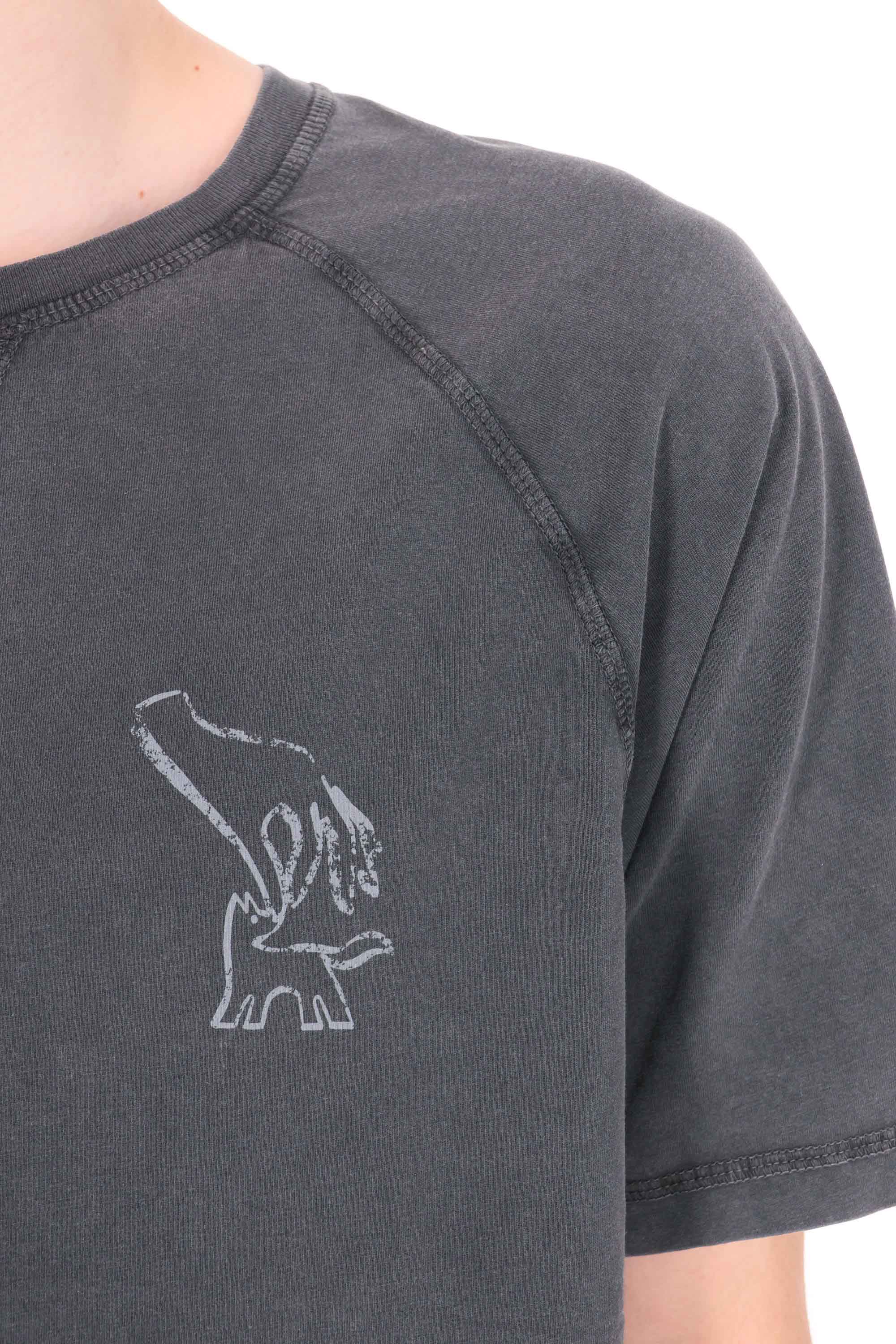 Maison Kitsuné T-shirt in cotone faded QM00103KJ7036 BLACK FADED