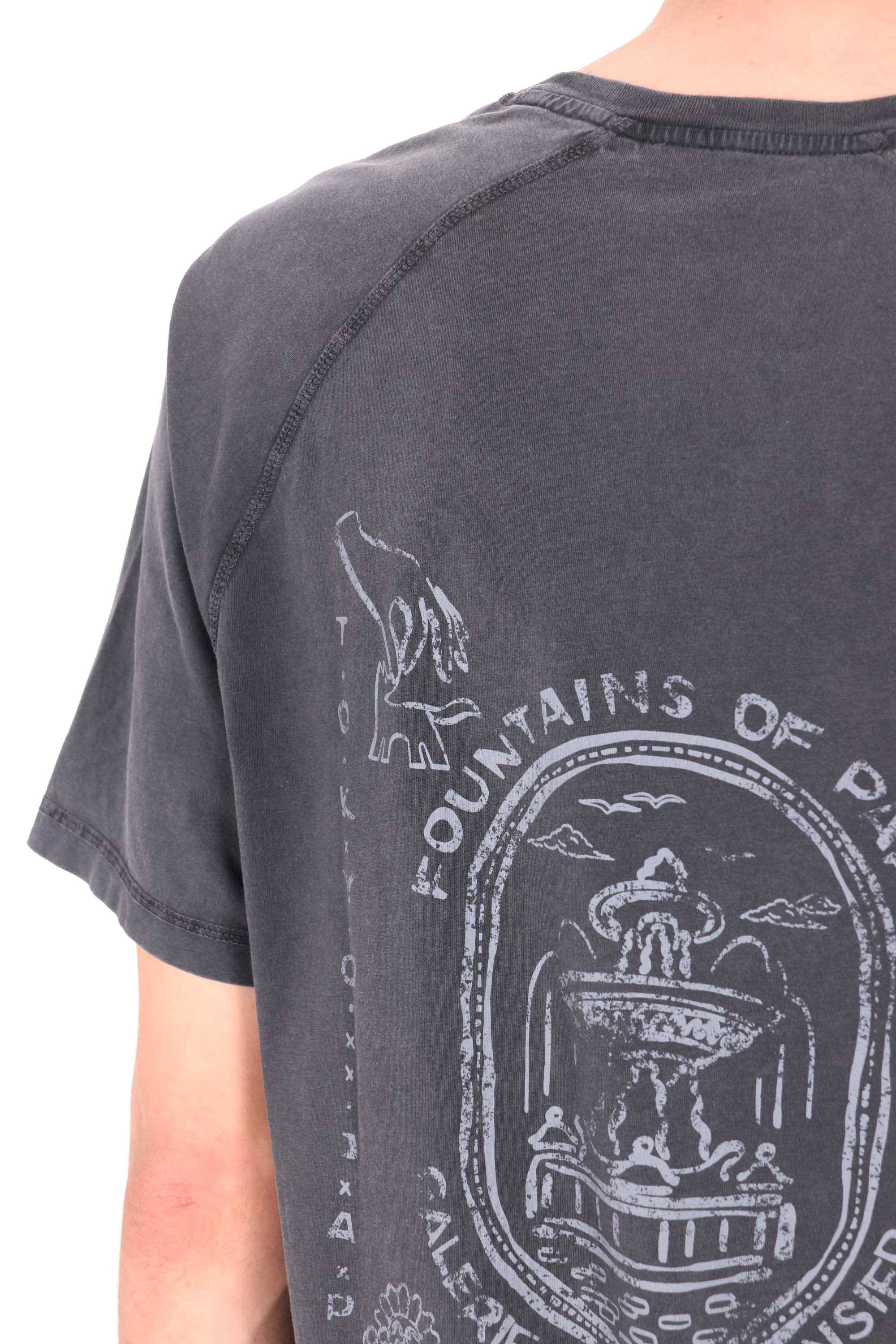 Maison Kitsuné T-shirt in cotone faded QM00103KJ7036 BLACK FADED