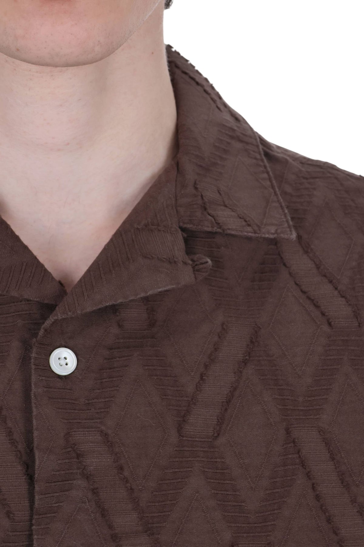 Portuguese Flannel Camicia Ike in cotone collo bowling 058 MLTC