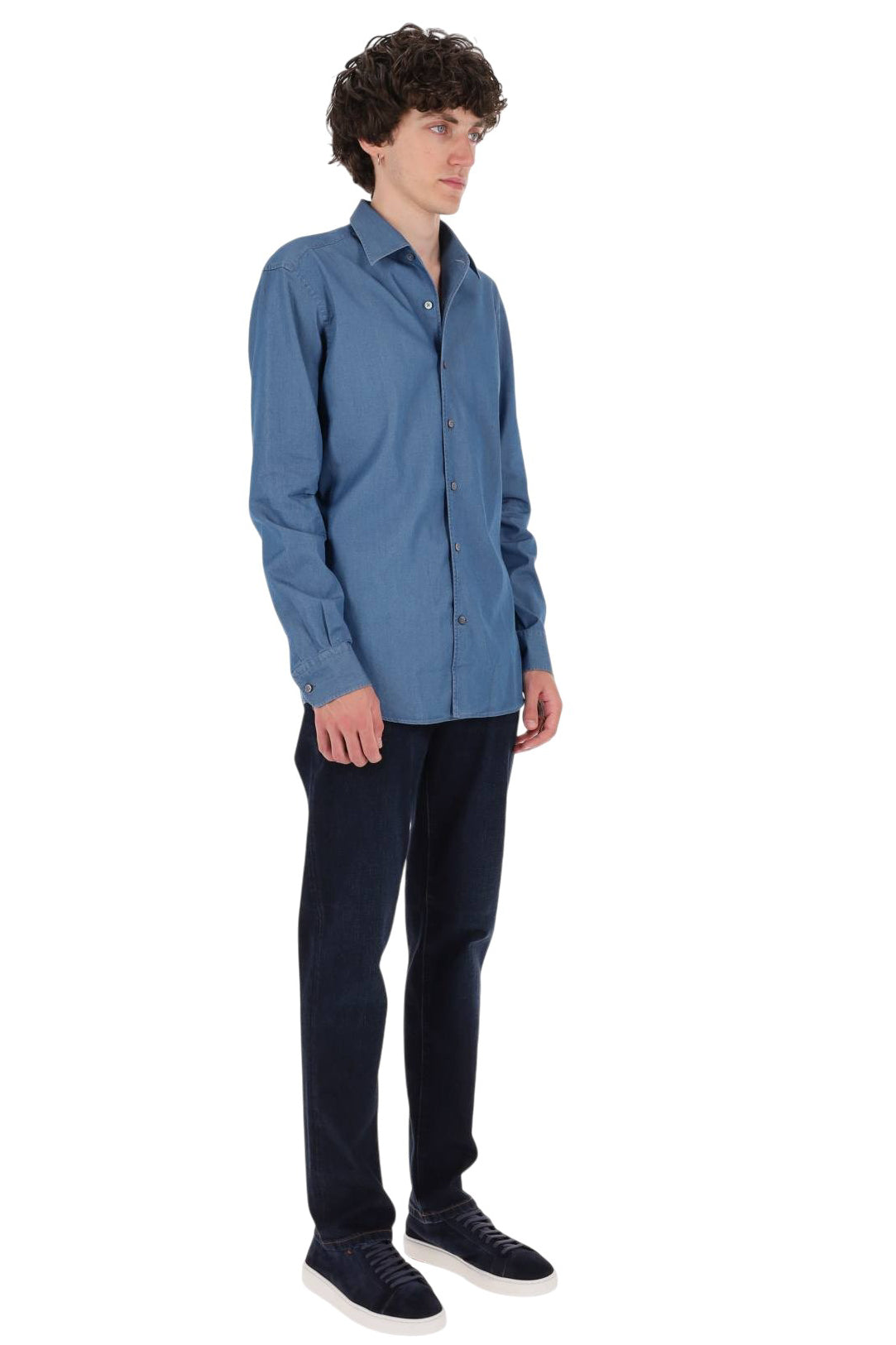 Zegna Camicia in denim collo paramontura RUHX25A3-SRO1-002G 054