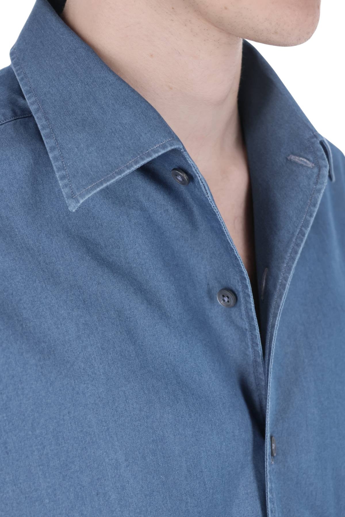 Zegna Camicia in denim collo paramontura RUHX25A3-SRO1-002G 054