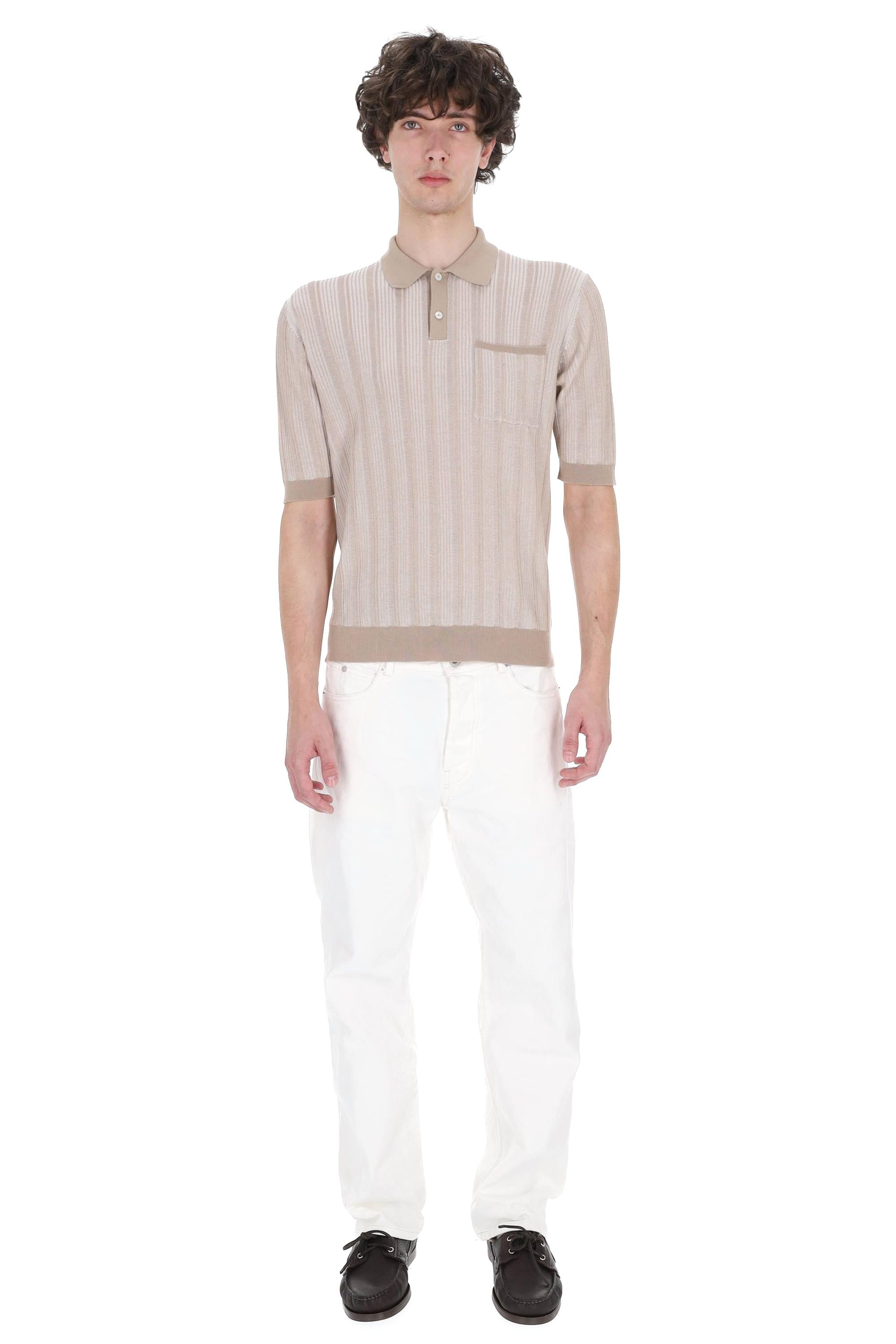 Ballantyne Polo in cotone tramato con taschino B2W256 14C14 98024