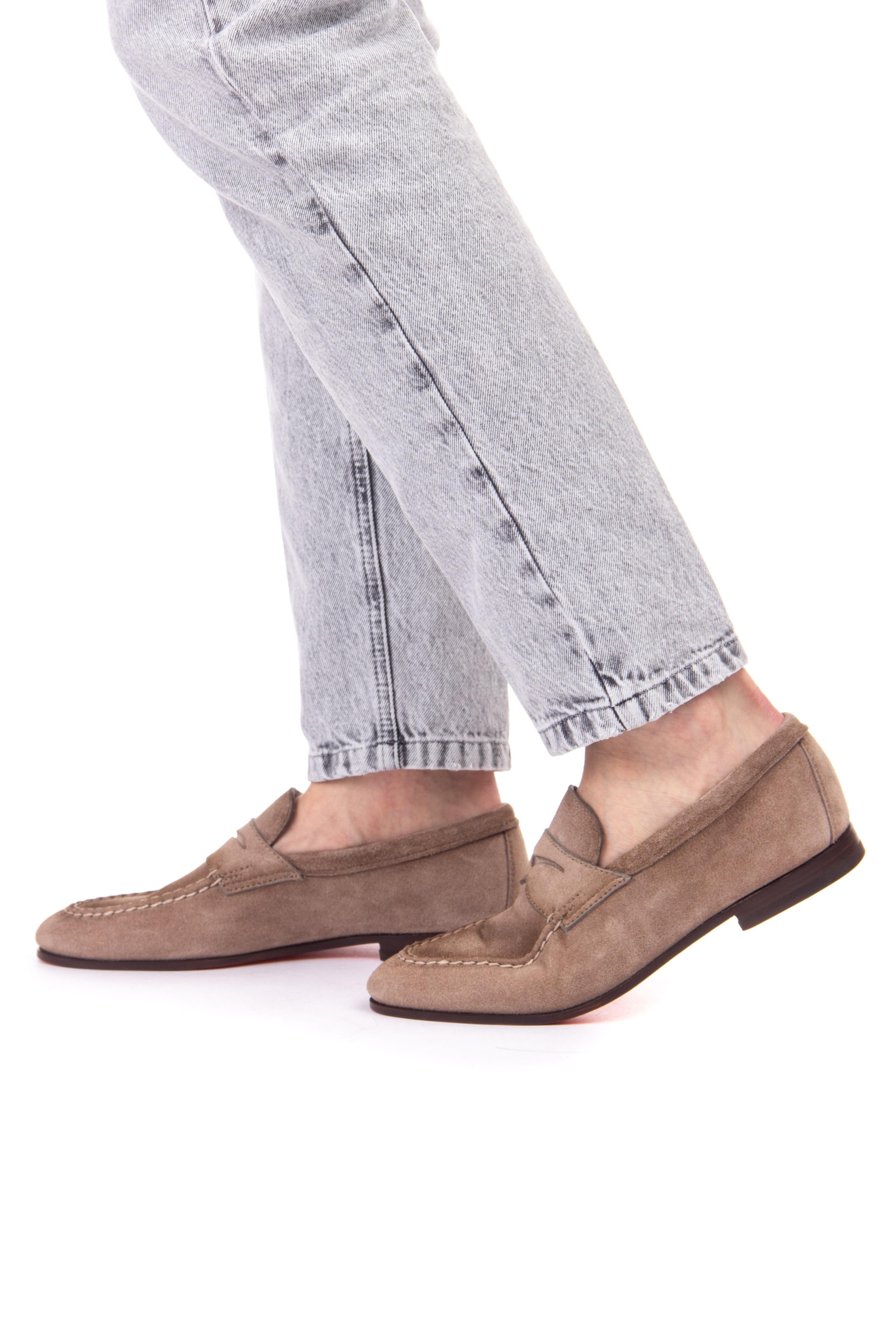 Santoni Mocassino in camoscio mod. carlos MCNC18007SA4SRVR E82