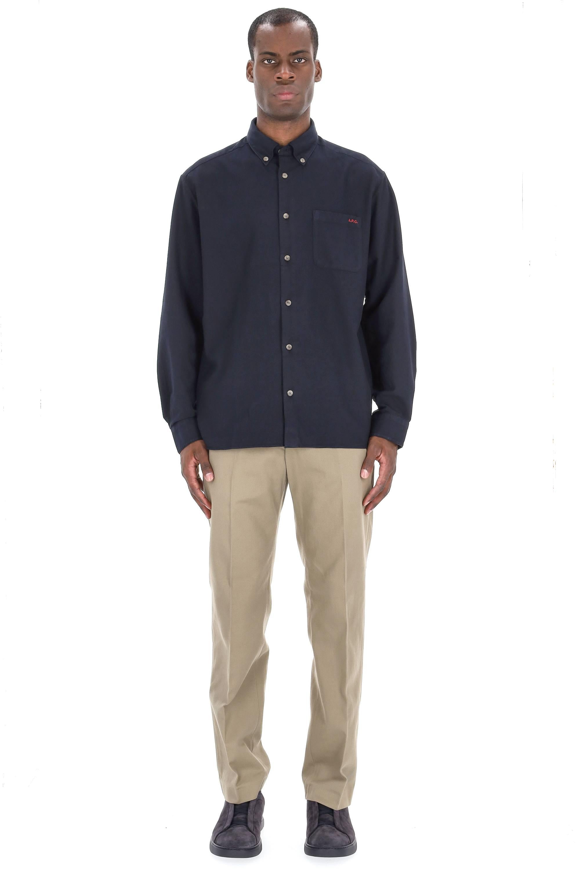 A.P.C. Camicia in piquet di cotone con taschino Relax fit COHAH-H12599 IAK