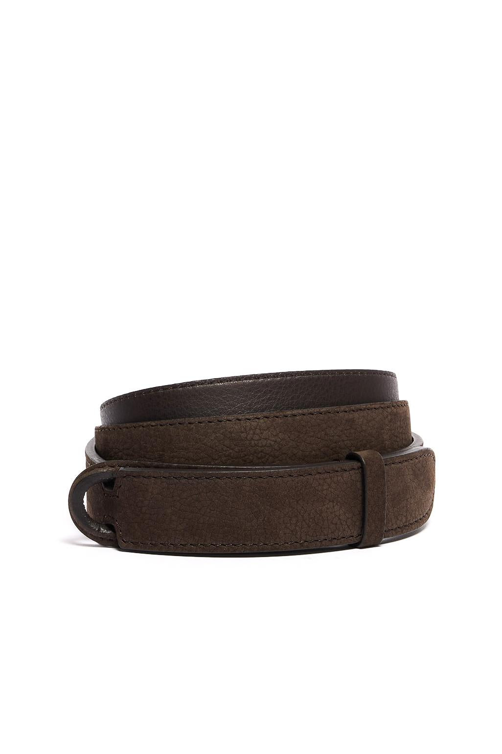 Orciani Cintura senza fibbia in nabuck con impunture NB0127_NAB/2 T.MORO