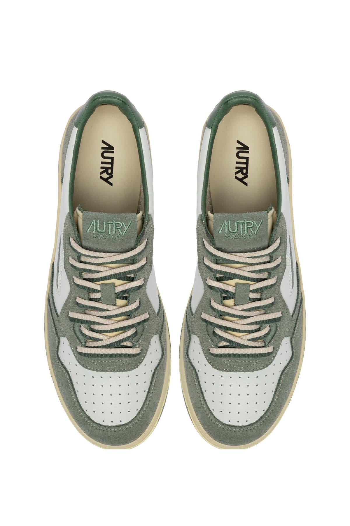 Autry Sneaker Medalist in pelle e camoscio lacci bicolor AULM BW02 WHT/MILIT