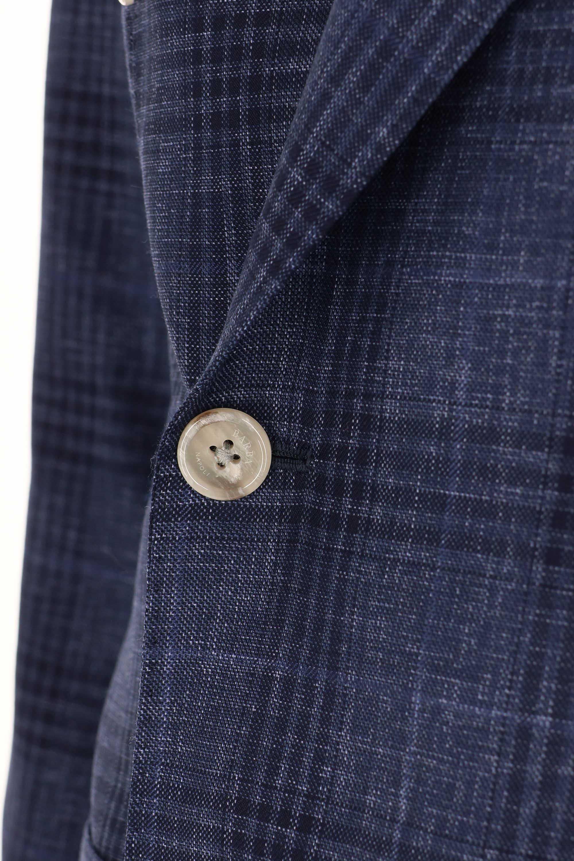 Barba Giacca sartoriale doppiopetto in lana vergine Principe di Galles DP_48046 0001