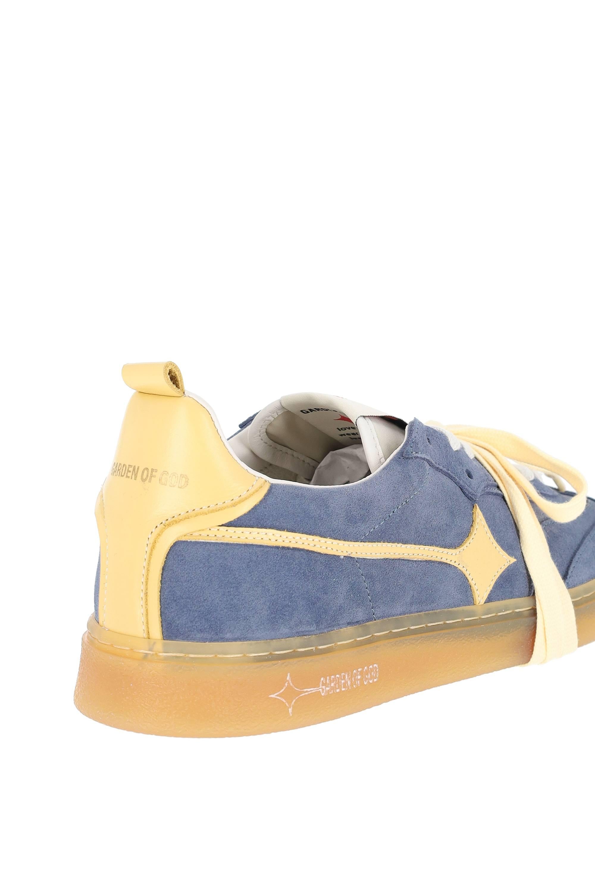 Garden of God Sneaker in camoscio con dettagli in pelle mod. Earth EARTH GREY/YELLOW