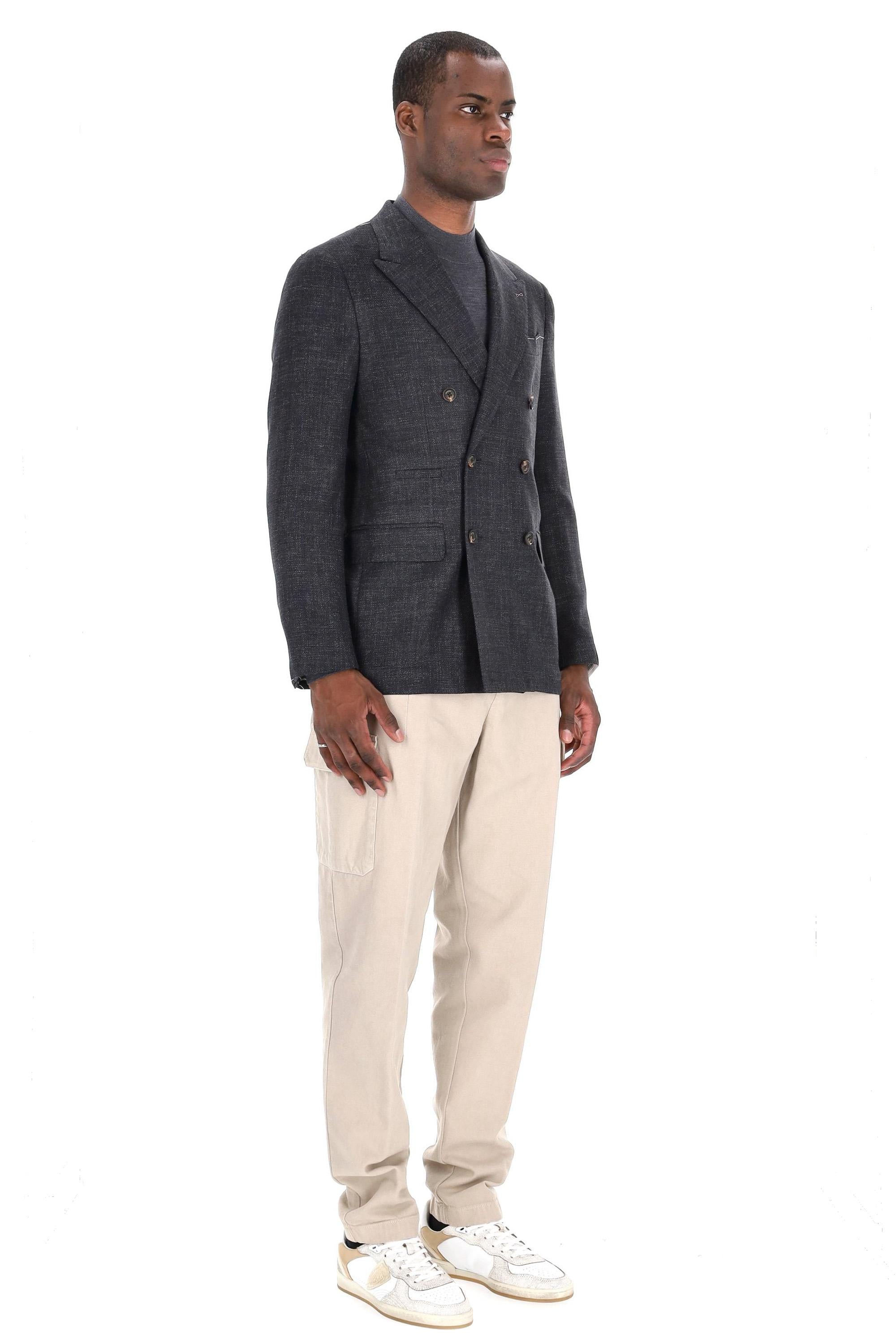 Eleventy Giacca doppiopetto tramata in lana-lino-seta L75GIAE01 TES0L118 22