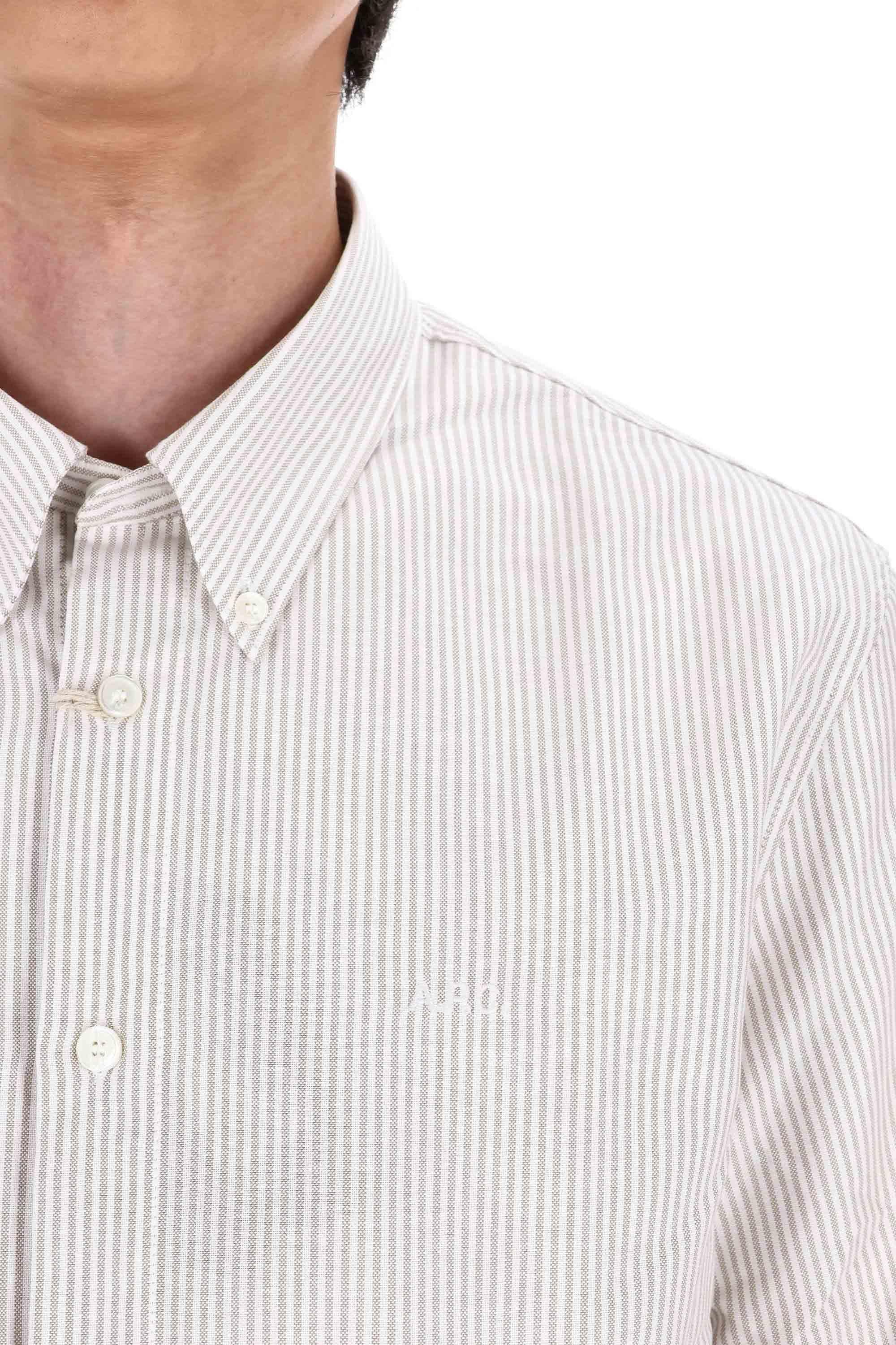 A.P.C. Camicia bacchettata in piquet di cotone Standard fit COGUH H12499/2 BAA