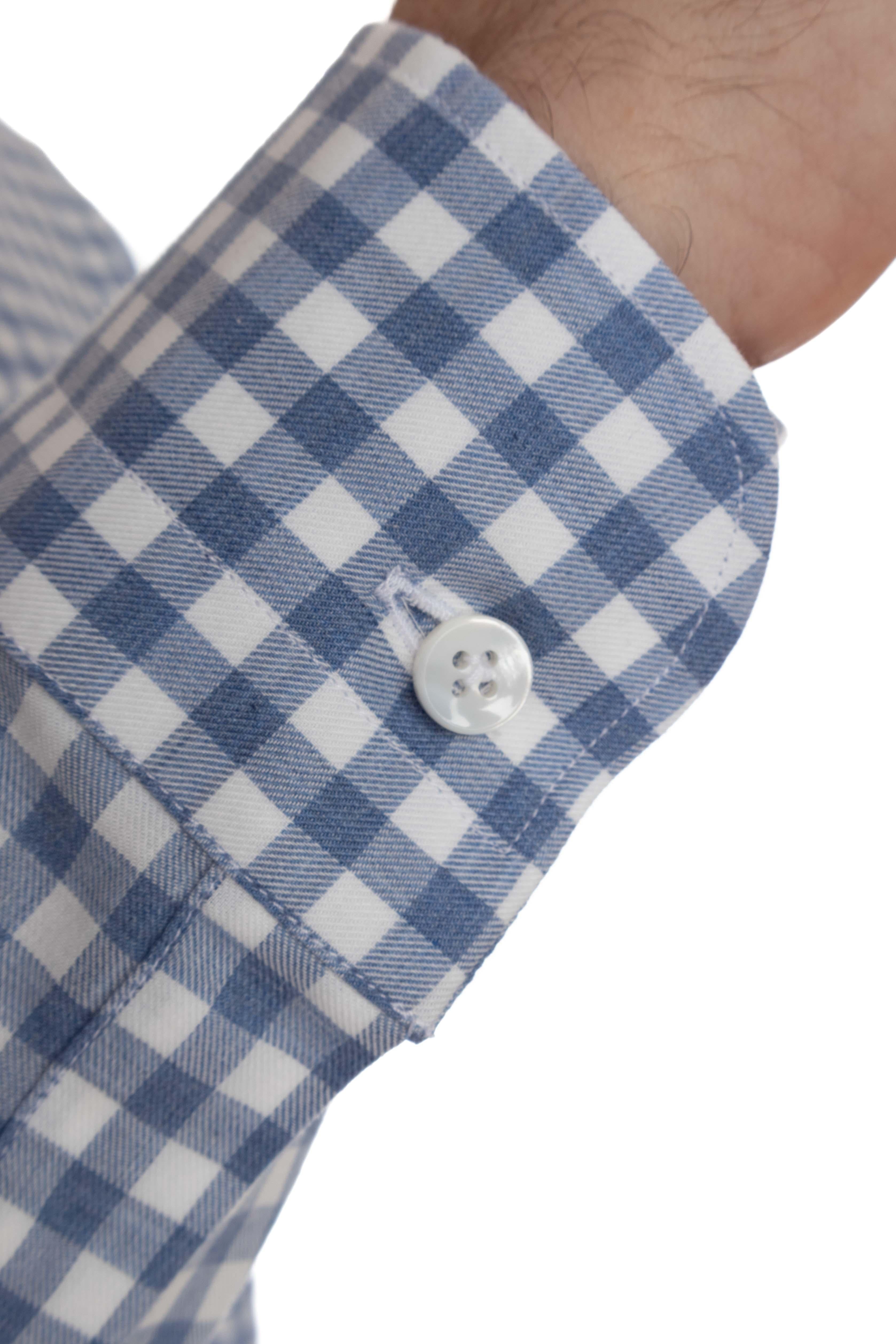 Camicia etichetta Dandylife fantasia quadretto K1U13P0136010.X BI/BLU Barba