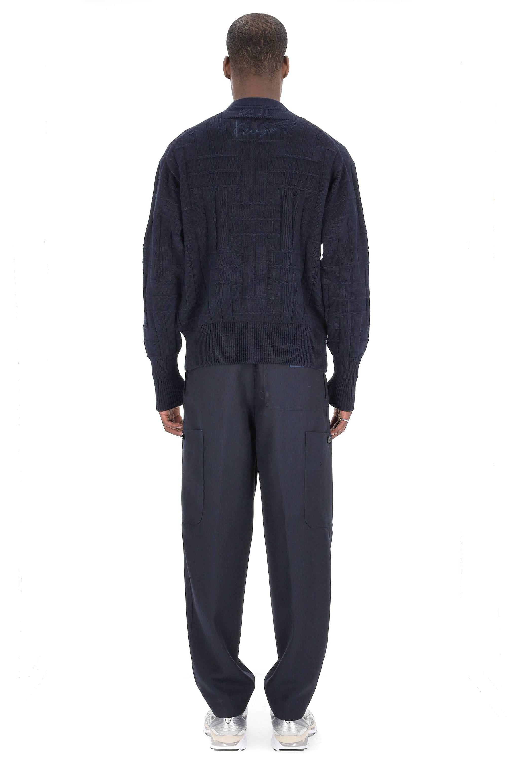 Kenzo Cardigan weave in lana cropped fit FF55CA7073CB 79