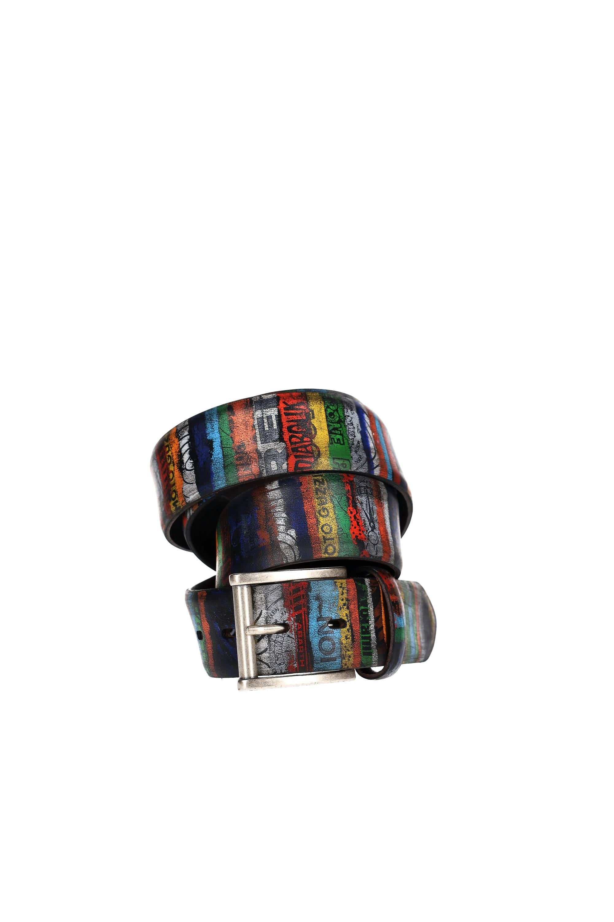 Artigianato Italiano Cintura artigianale in pelle "Mini Graffiti" MINI GRAFFITI MLTCLR