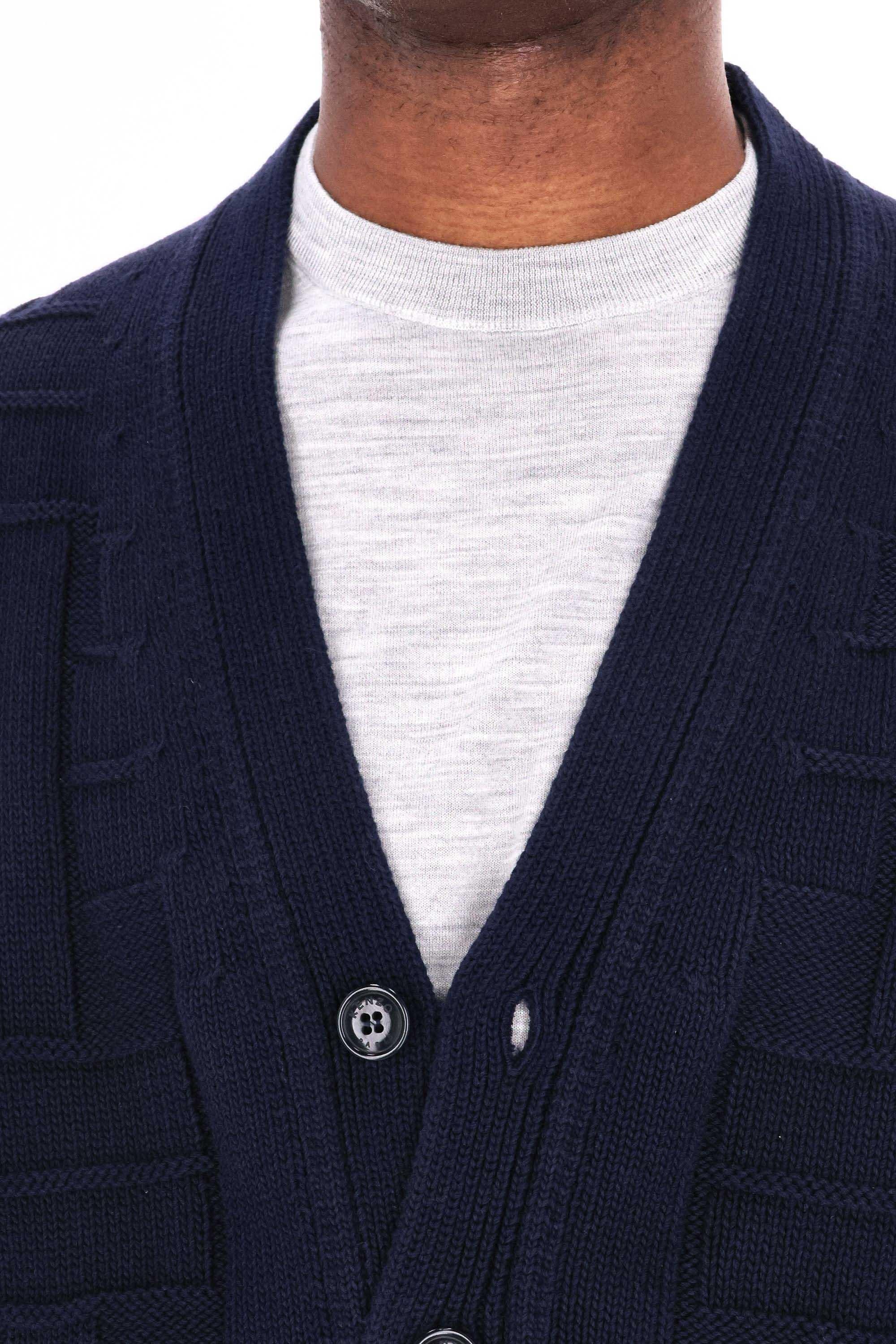 Kenzo Cardigan weave in lana cropped fit FF55CA7073CB 79