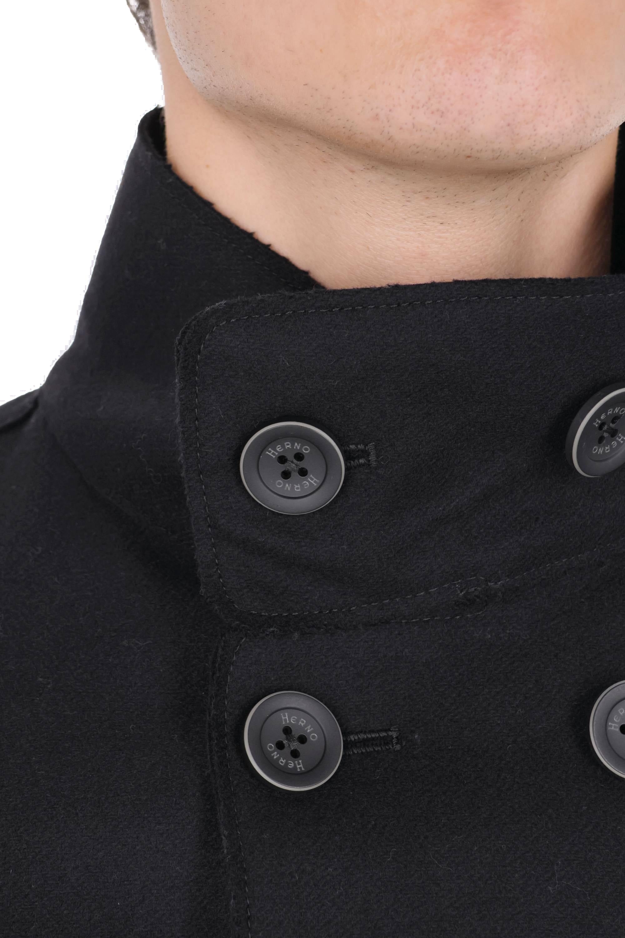 Herno Giubbotto doppiopetto in jersey di lana imbottito in piuma PC000148U-33455 9300