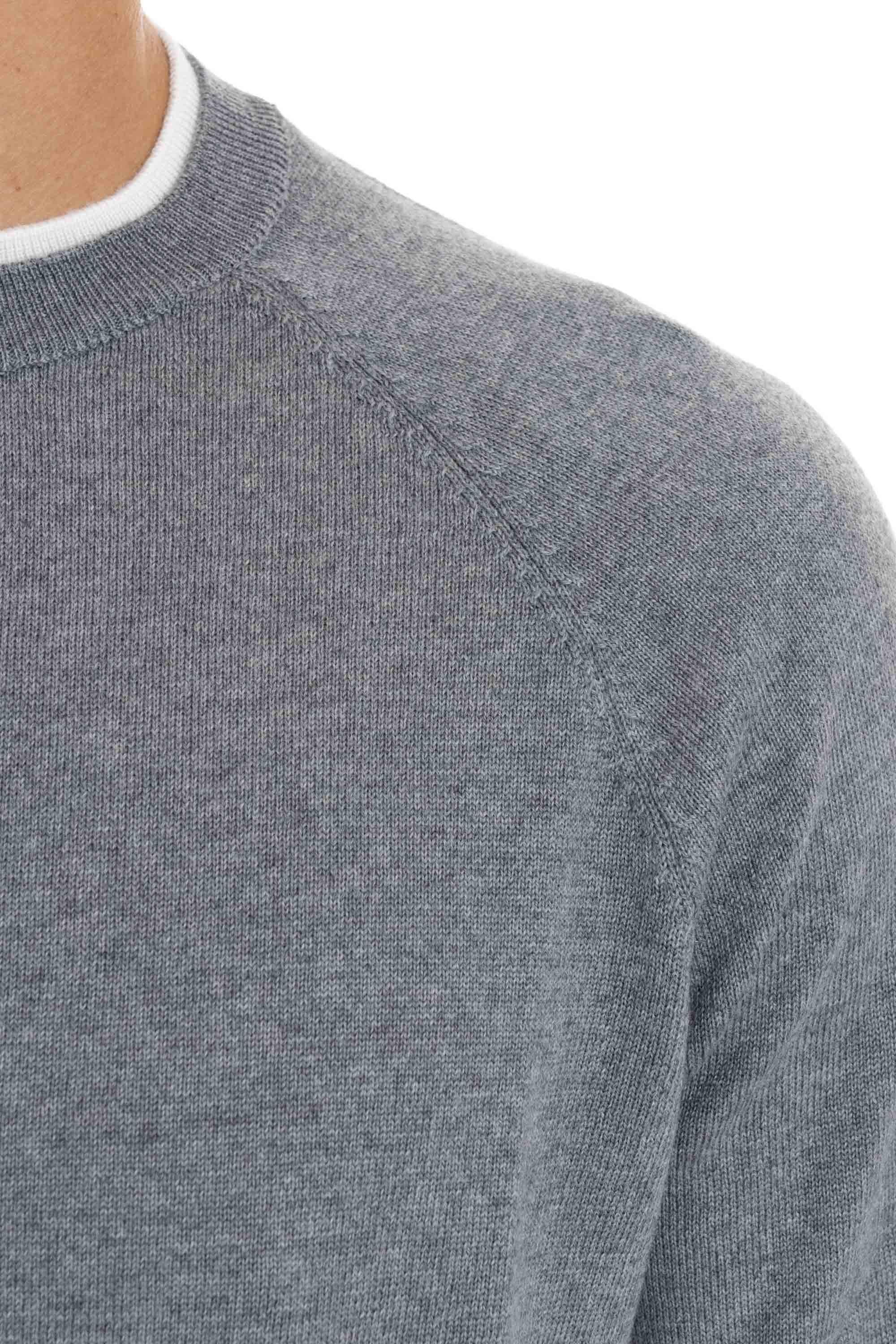 Girocollo in lana con doppi profili e manica raglan J71MAGJ05 MAG0J026 13-00 Eleventy