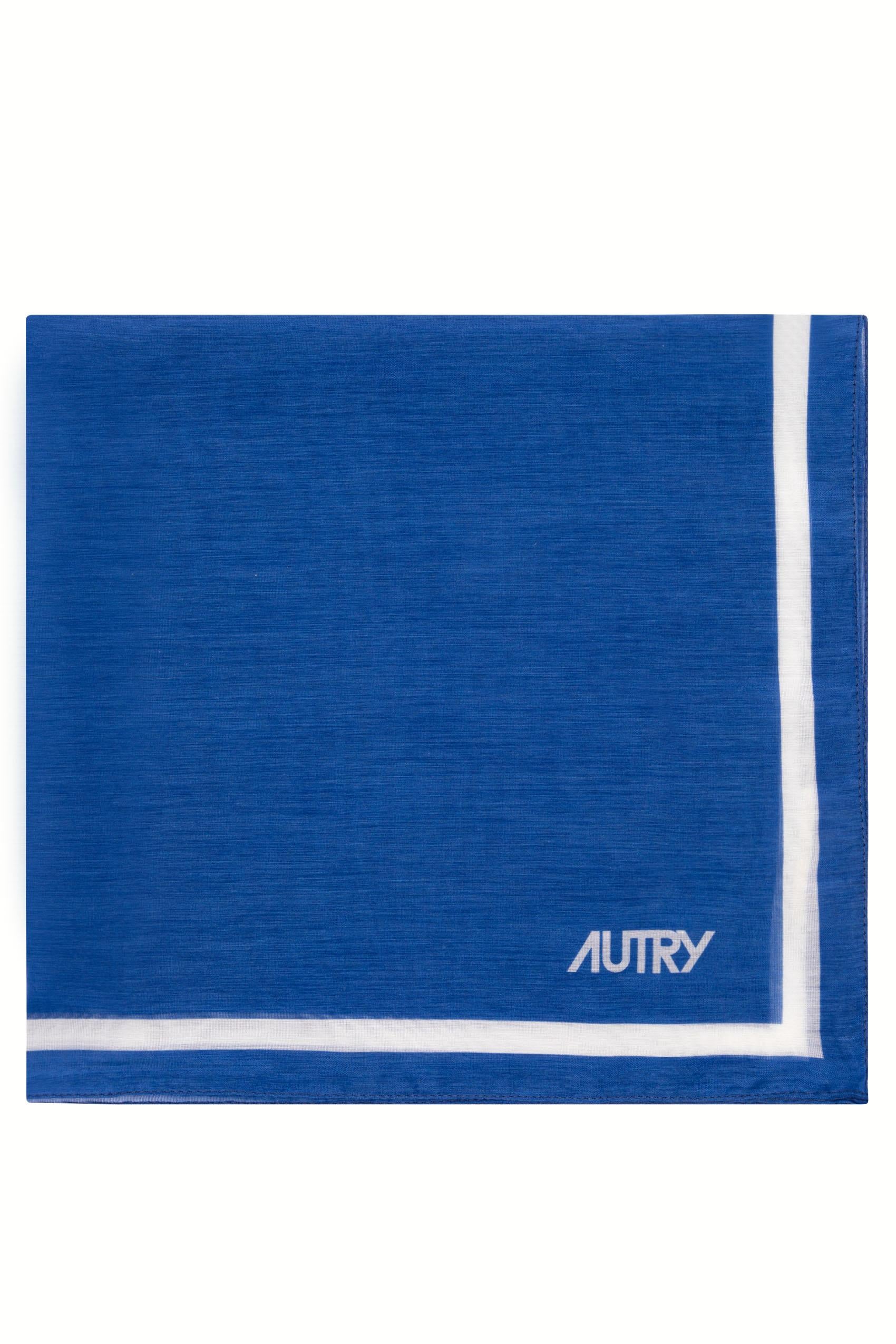Autry Foulard tinta unita in cotone-seta FOPU 086B SOLID BLUE