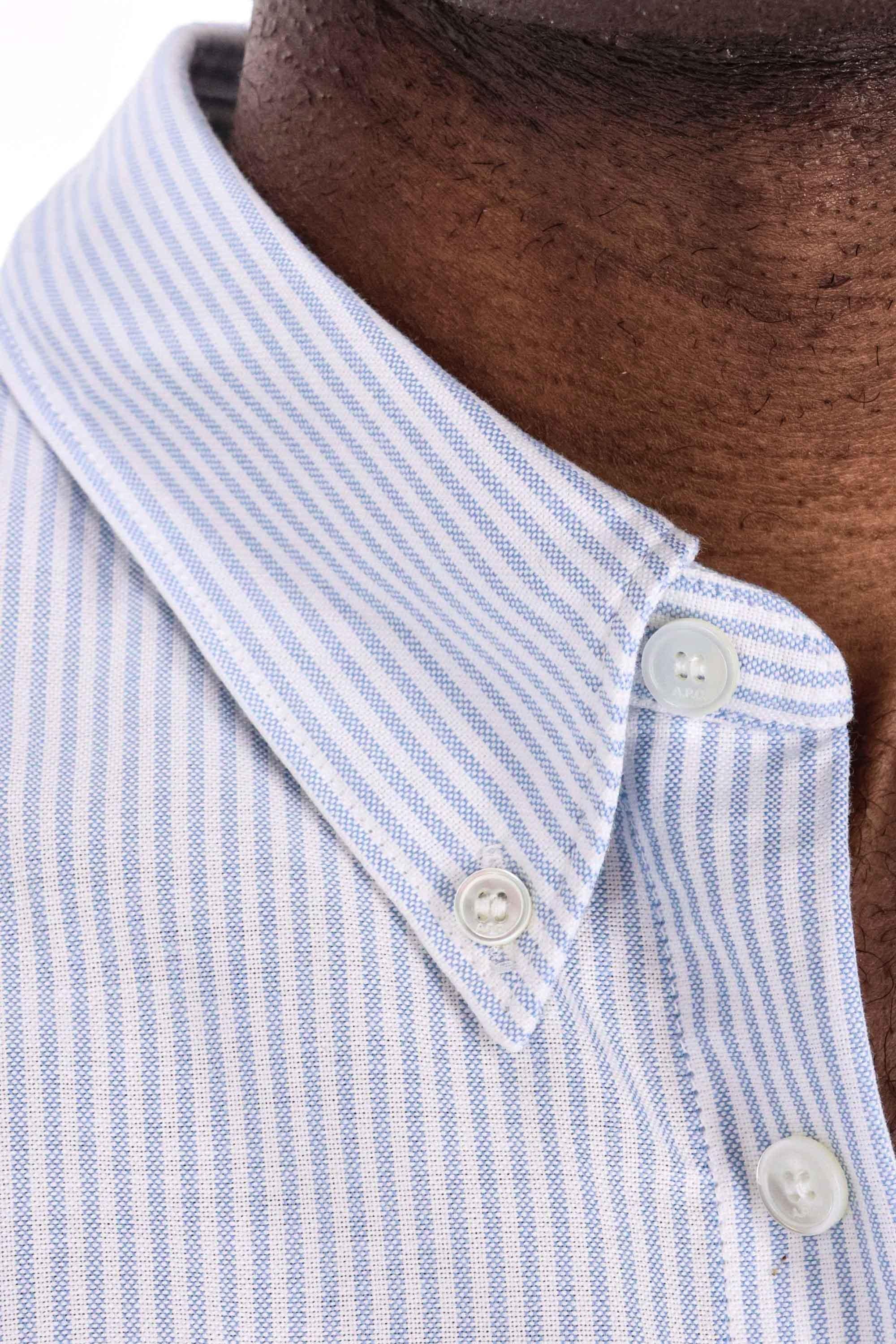 A.P.C. Camicia bacchettata in piquet di cotone Standard fit COGUH H12499 BLEU