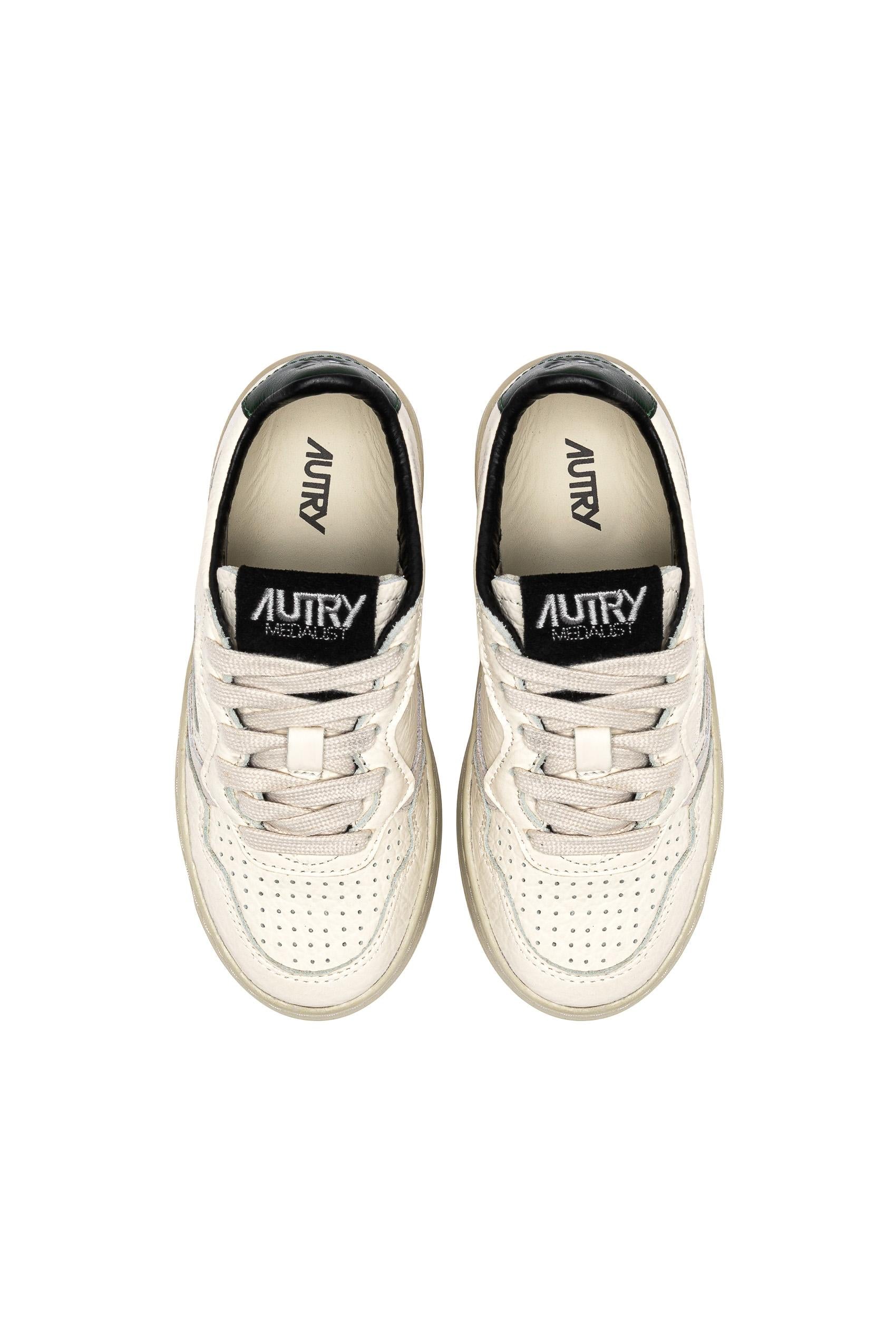 Sneaker bambino in pelle elephant talloncino verde KULK NU07 MOUN/LOFT/MAR Autry