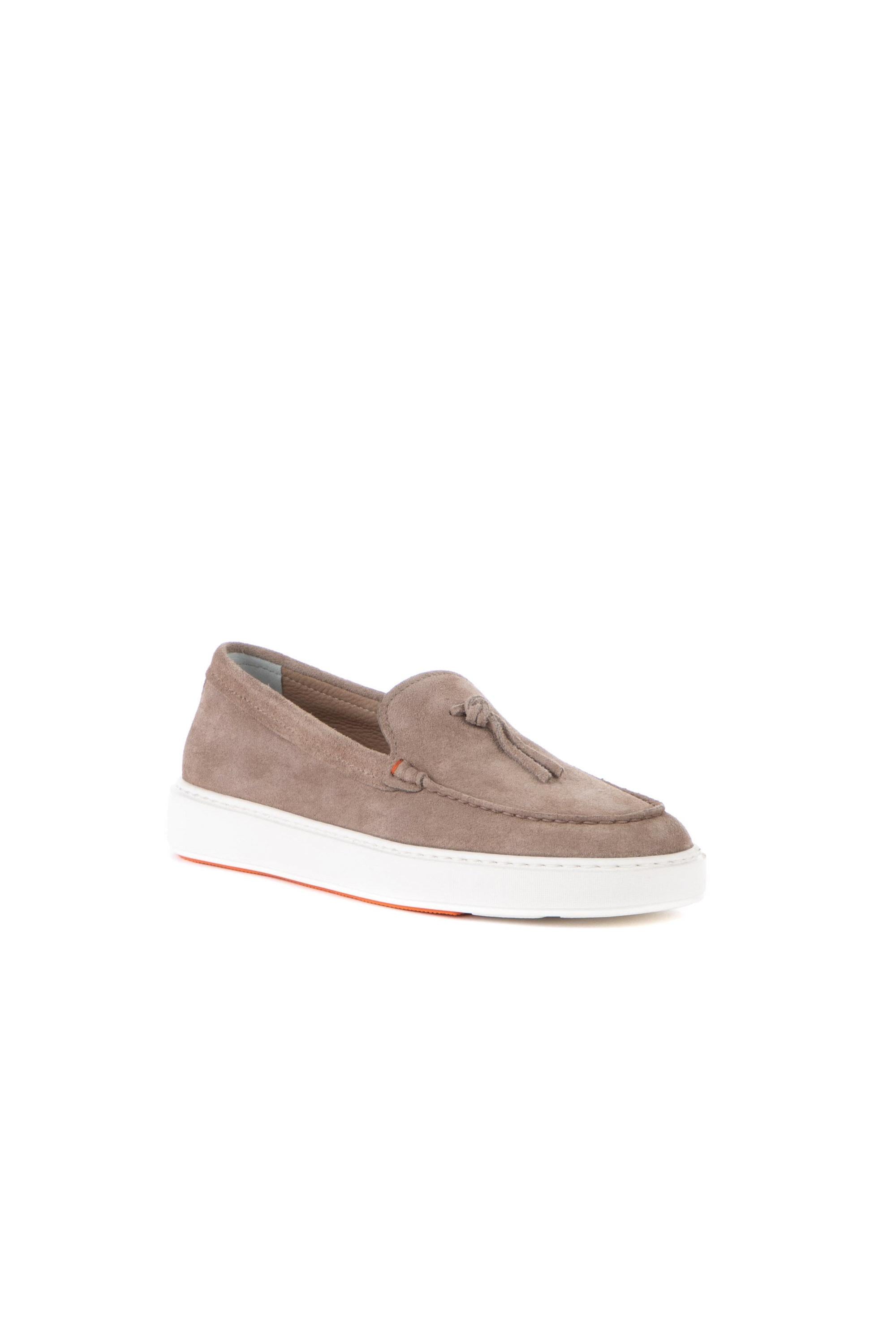 Santoni Mocassino in camoscio fondo in gomma mod. cleanic MBCD21439BARCEGC E82