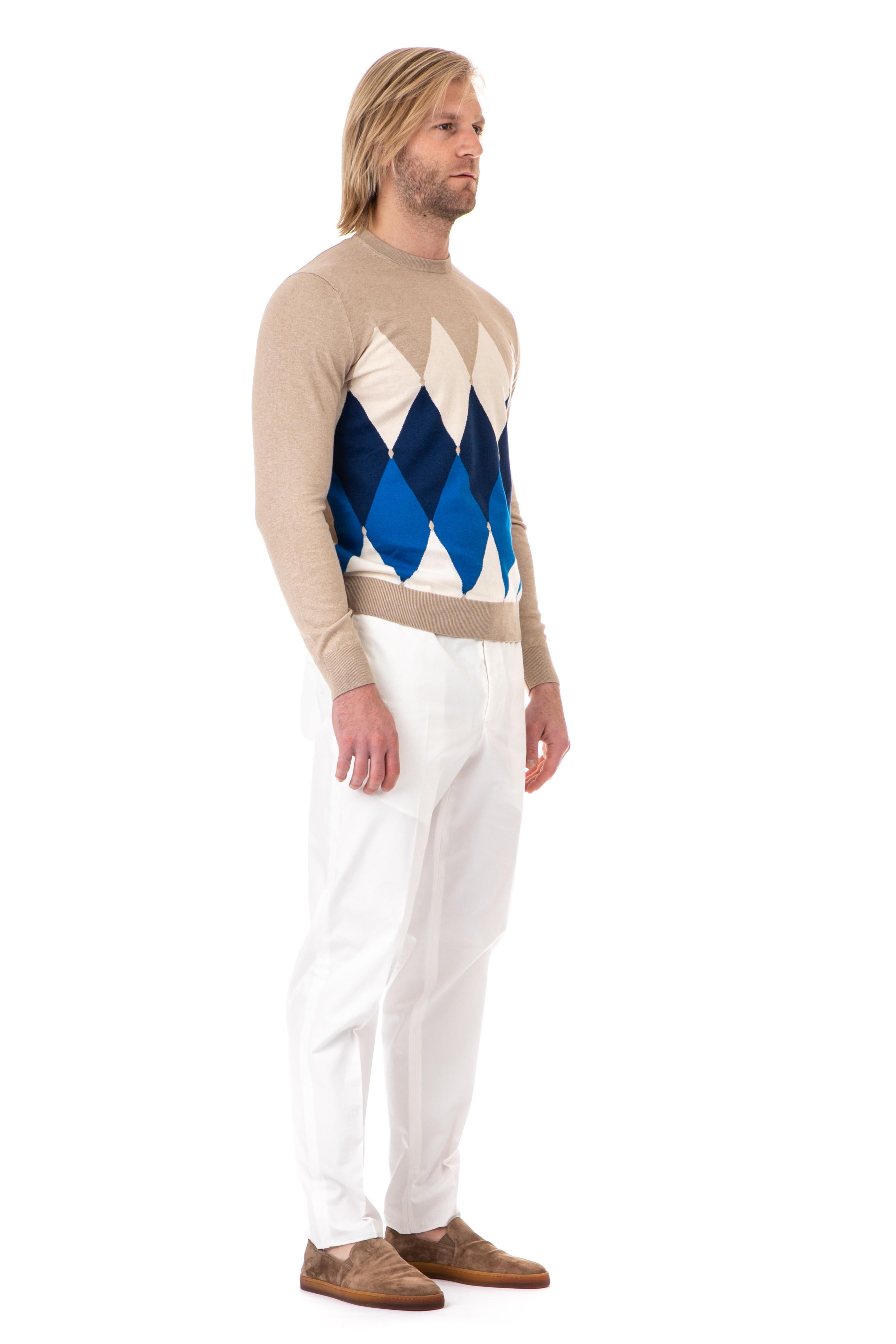 Ballantyne Maglia girocollo in cotone-cashmere diamond B2P000 14CA8 94340