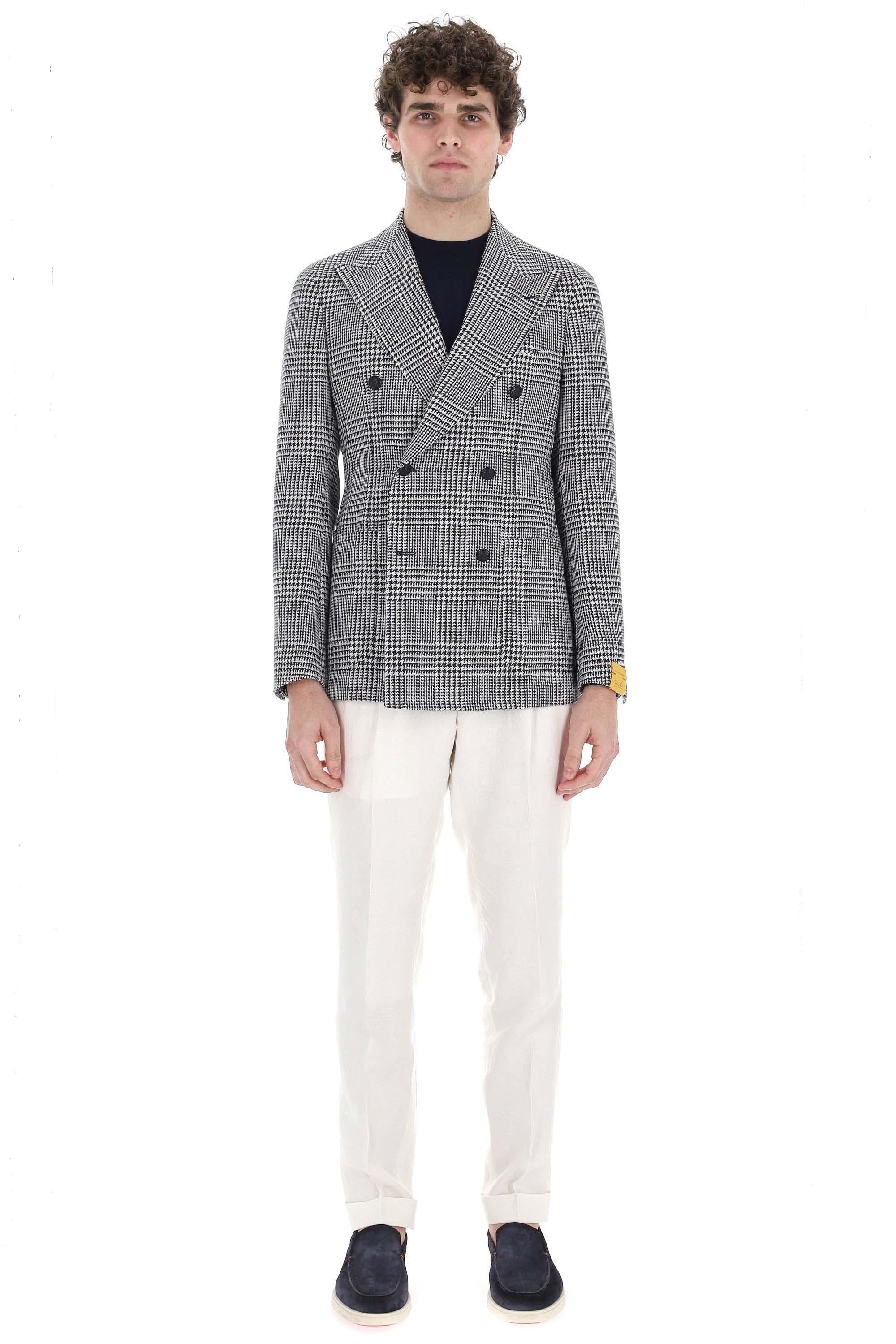 Giacca doppiopetto in cotone-lino linea Pino Lerario G-PL20K-340300-25E331 EB874 Tagliatore