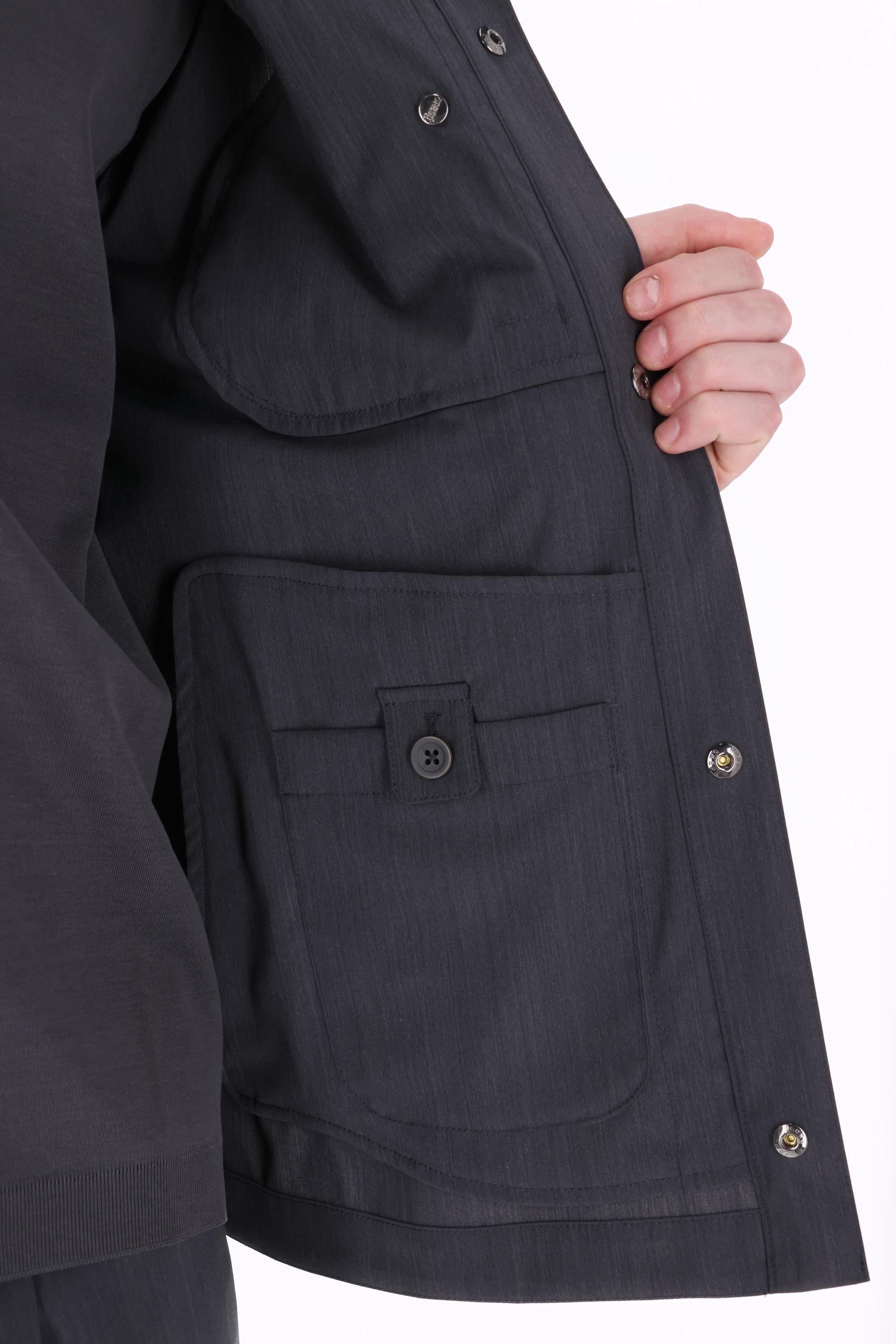 Giubbino collo camicia in lana tecnica GI000495U 9487 Herno