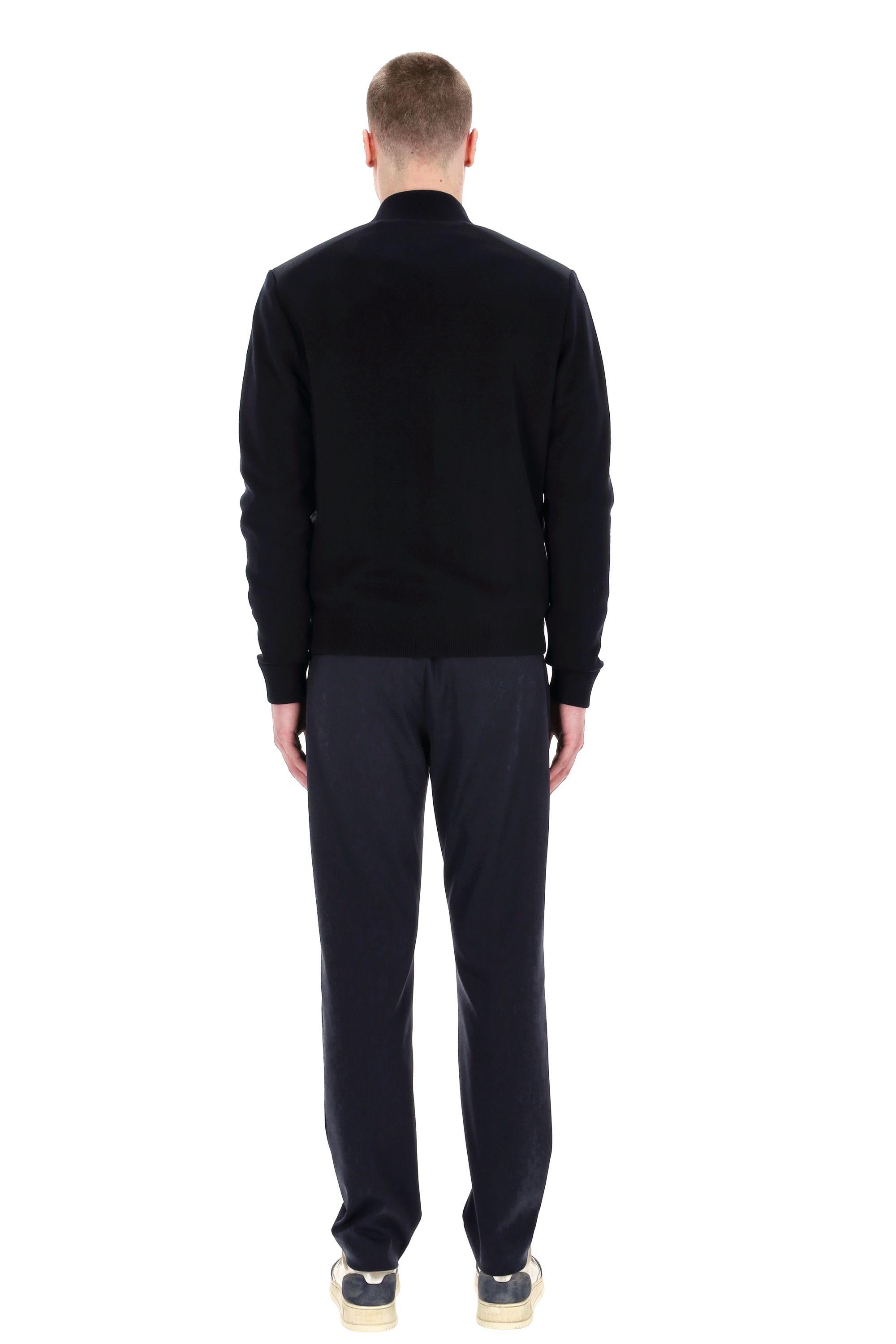 Giubbino bimaterico in piuma con maniche in jersey di cotone DUNCAN-S3Z DARK BLU Moorer