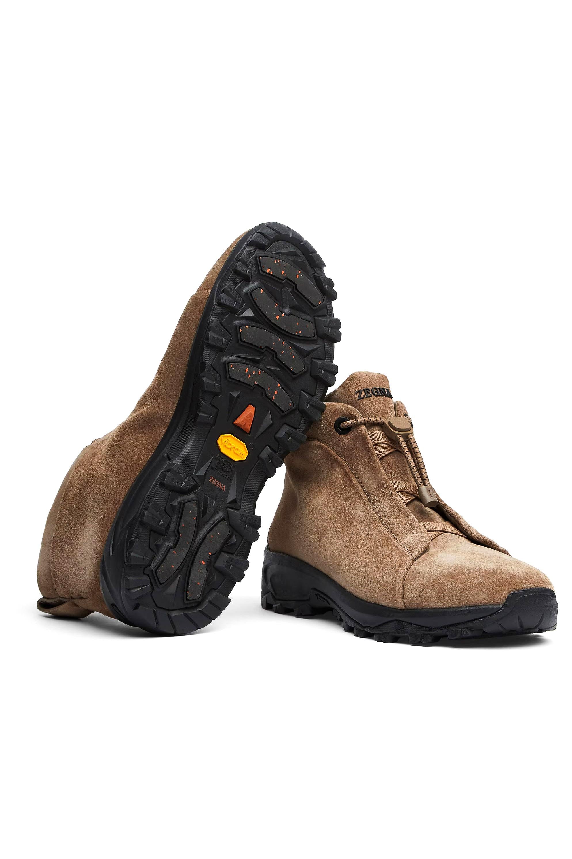 Zegna Sneakers high-top Vetta Triple Stitch in camoscio LHNVB-S5809Z DKB