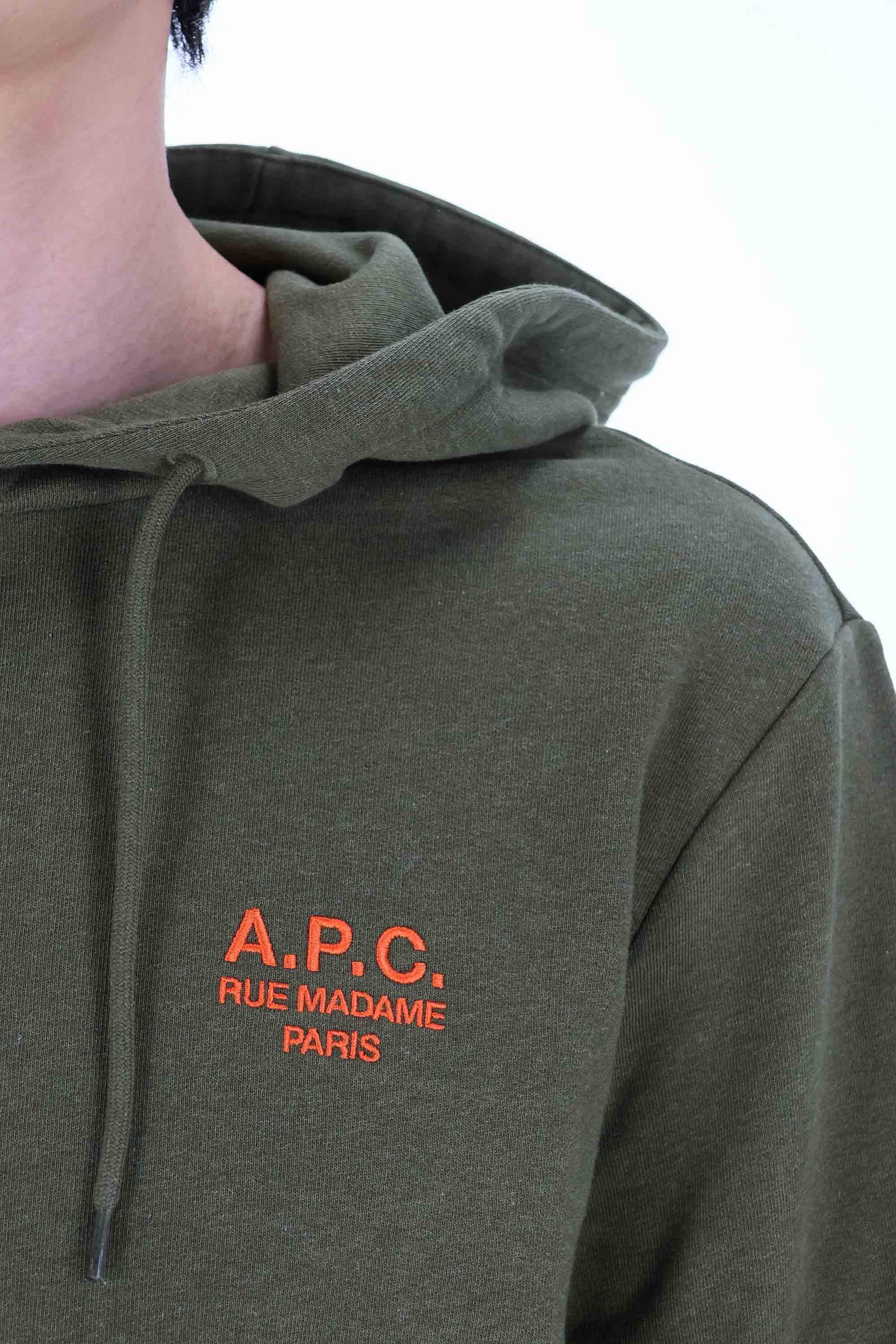 A.P.C. Felpa con cappuccio Rue Madame Paris COHGR M27914 KAKI