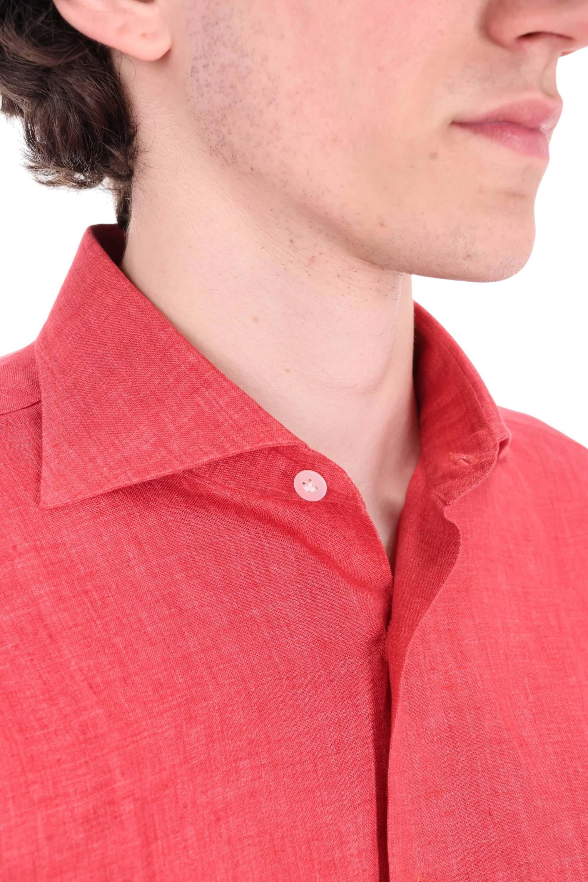 Borriello Camicia in lino tinta unita 22064 5