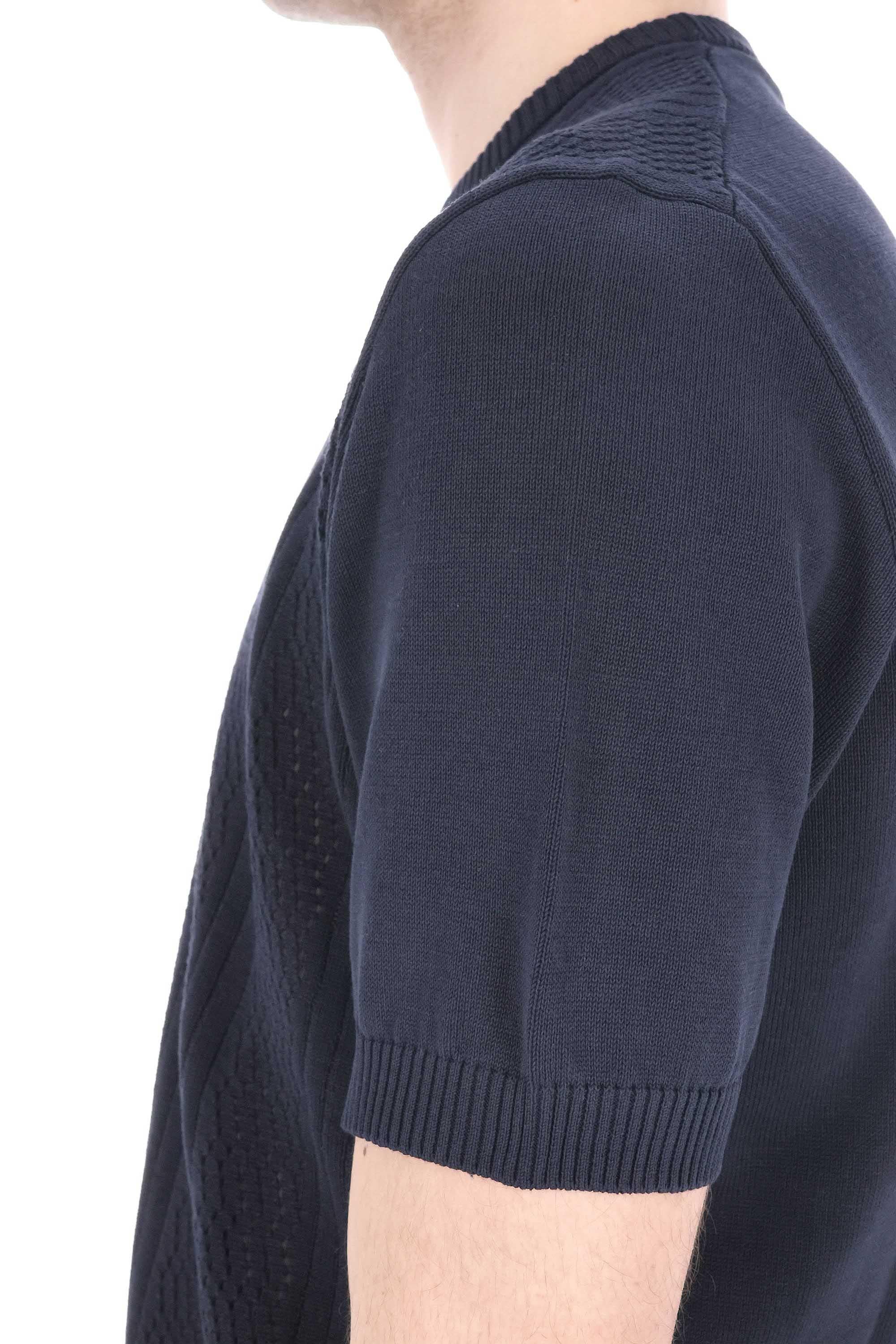 T-shirt a maglieria in cotone tramato D1Z300PT-3 795 Drumohr