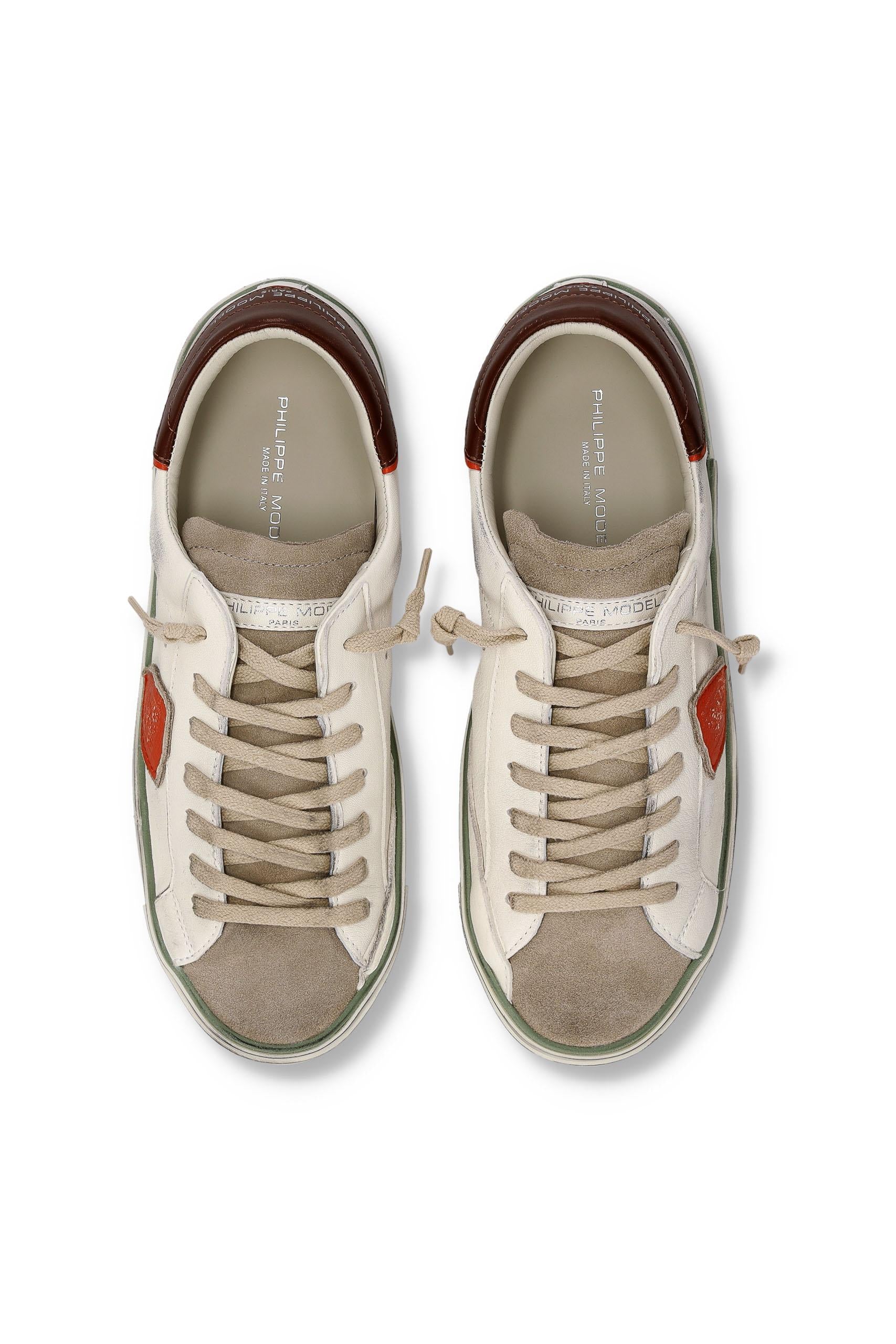 Philippe Model Sneaker in pelle e camoscio talloncino bordeaux mod. Paris PRLU PRSX_7 VVB3