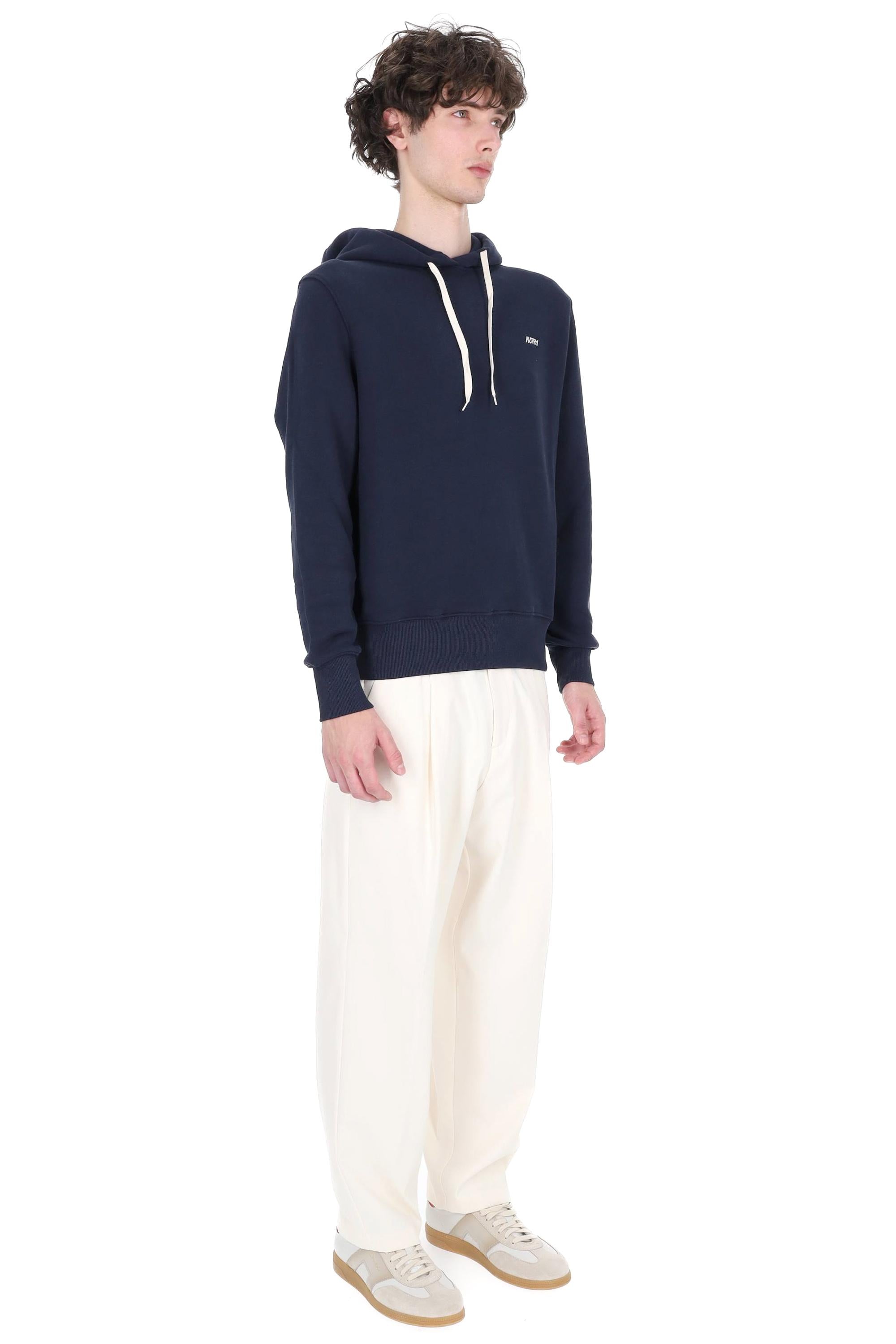 Autry Felpa in cotone con cappuccio HOPM 002B JERSEY BLUE
