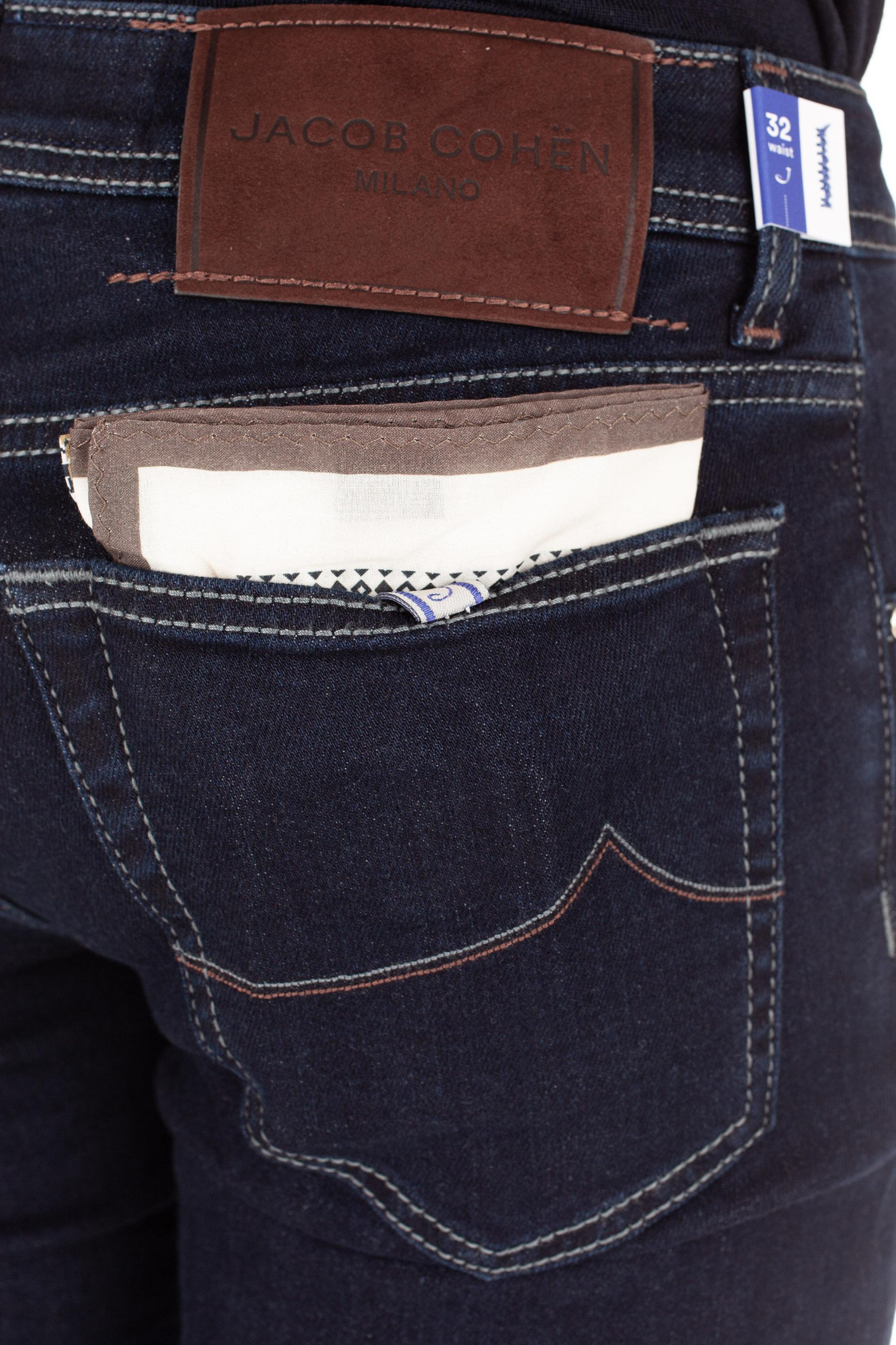 Jeans etichetta in camoscio marrone nick slim fit E07 31 P 3621 NICKSLIM 556D Jacob Cohen