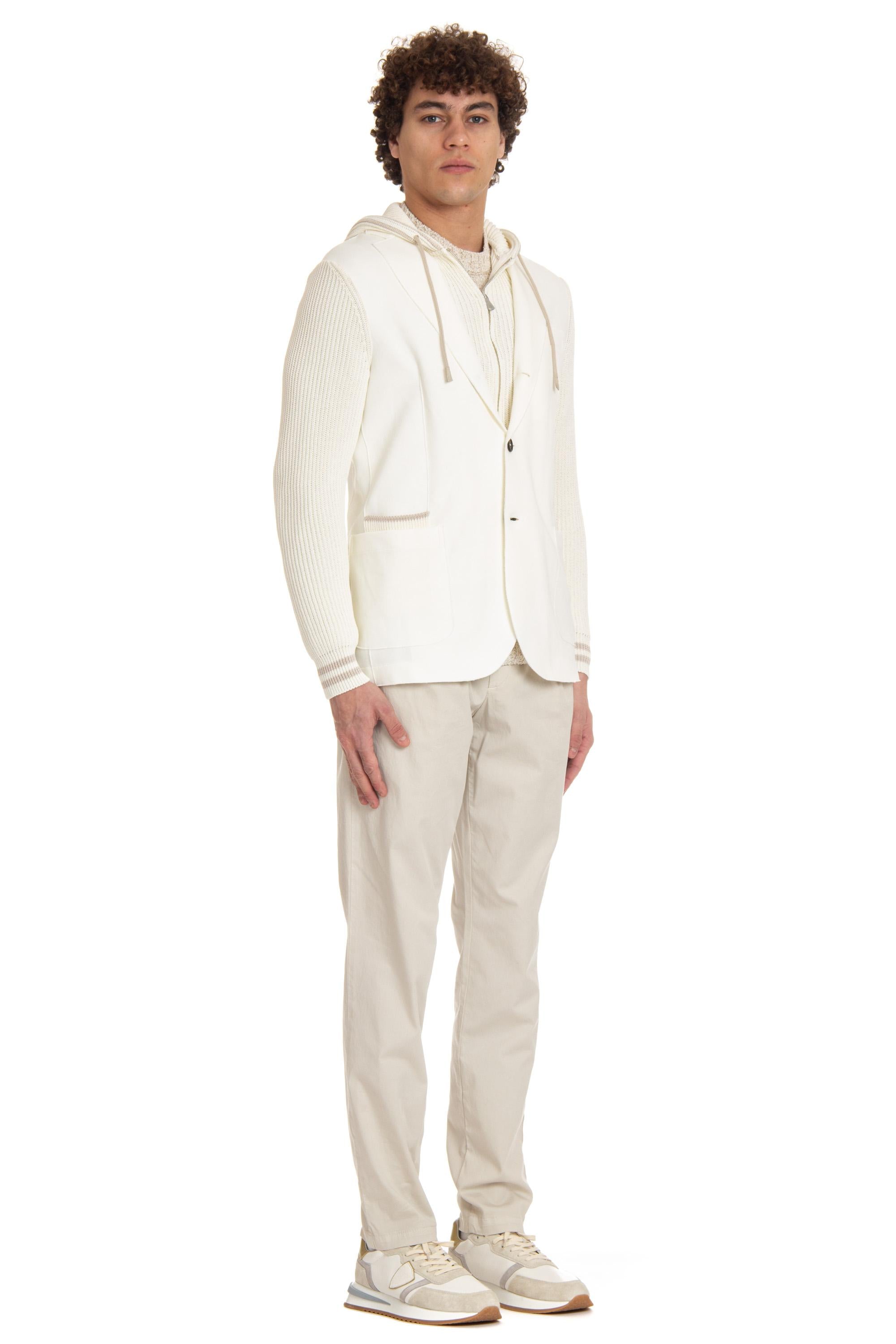 Giacca con maniche costa inglese con pettorina staccabile I75GIAI13BTCRNTES0I302 001-02 Eleventy
