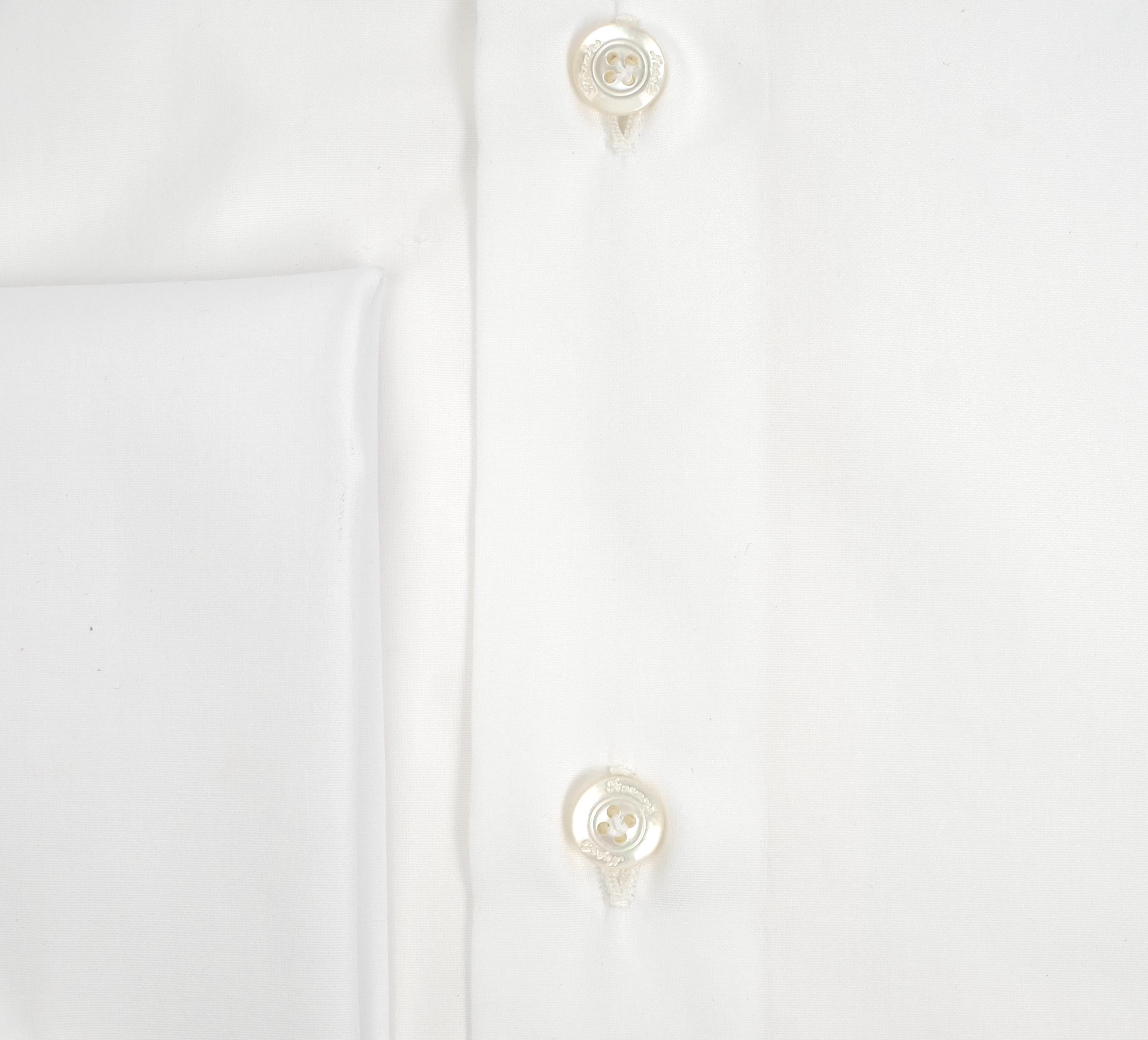 Finamore Camicia sartoriale in cotone popeline doppio ritorto polsino gemelli linea napoli N-14001-C0147/G-EDUARDO 1